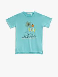 Baskılı Tişört Kısa Kollu Pamuklu