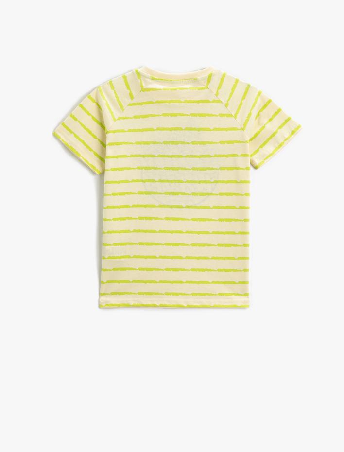 Erkek Çocuk Baskılı Tişört Kısa Kollu Bisiklet Yaka Pamuklu