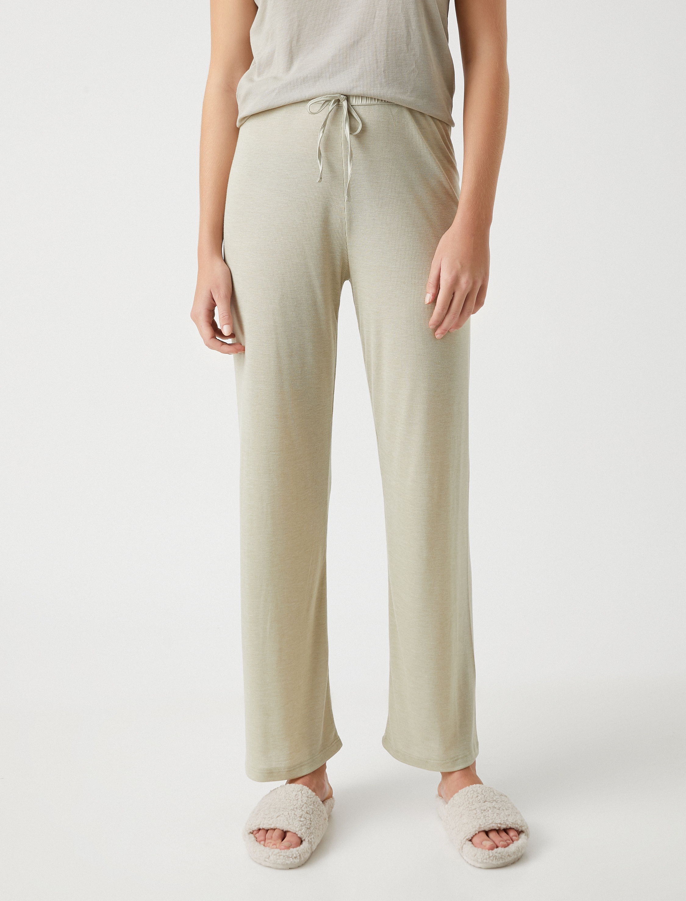   Örme Pijama Altı Beli Bağcıklı