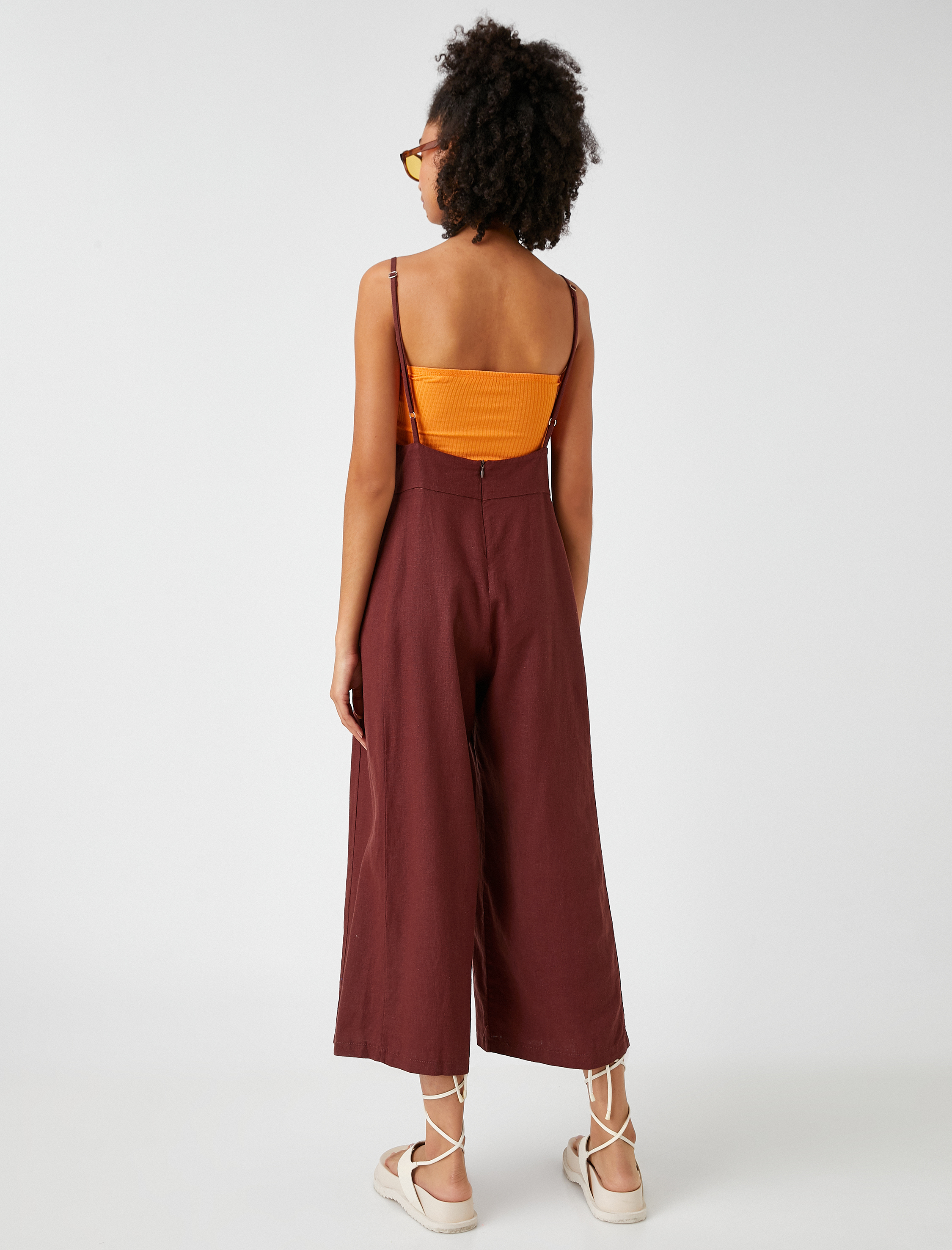   Crop Salopet Keten Karışımlı