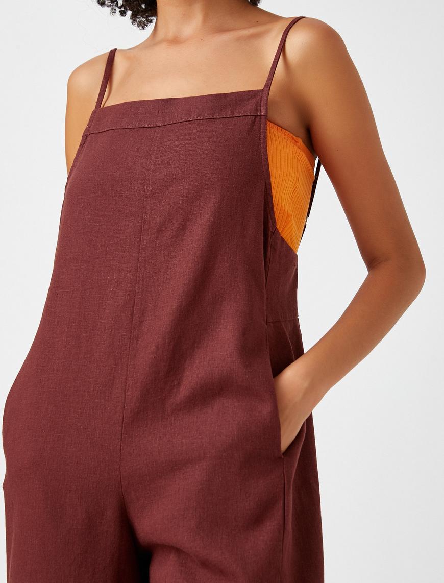   Crop Salopet Keten Karışımlı