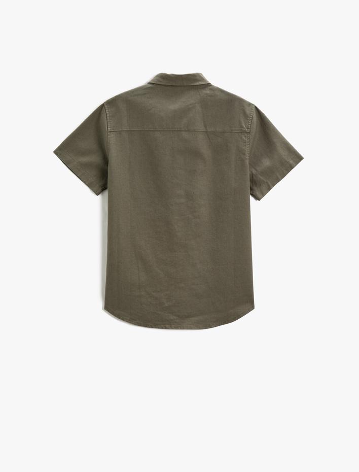 Erkek Çocuk Keten Karışımlı Oversize Gömlek Kısa Kollu