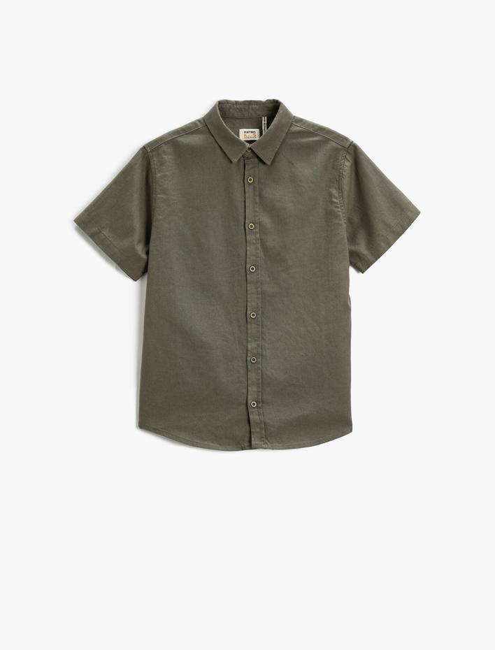 Erkek Çocuk Keten Karışımlı Oversize Gömlek Kısa Kollu