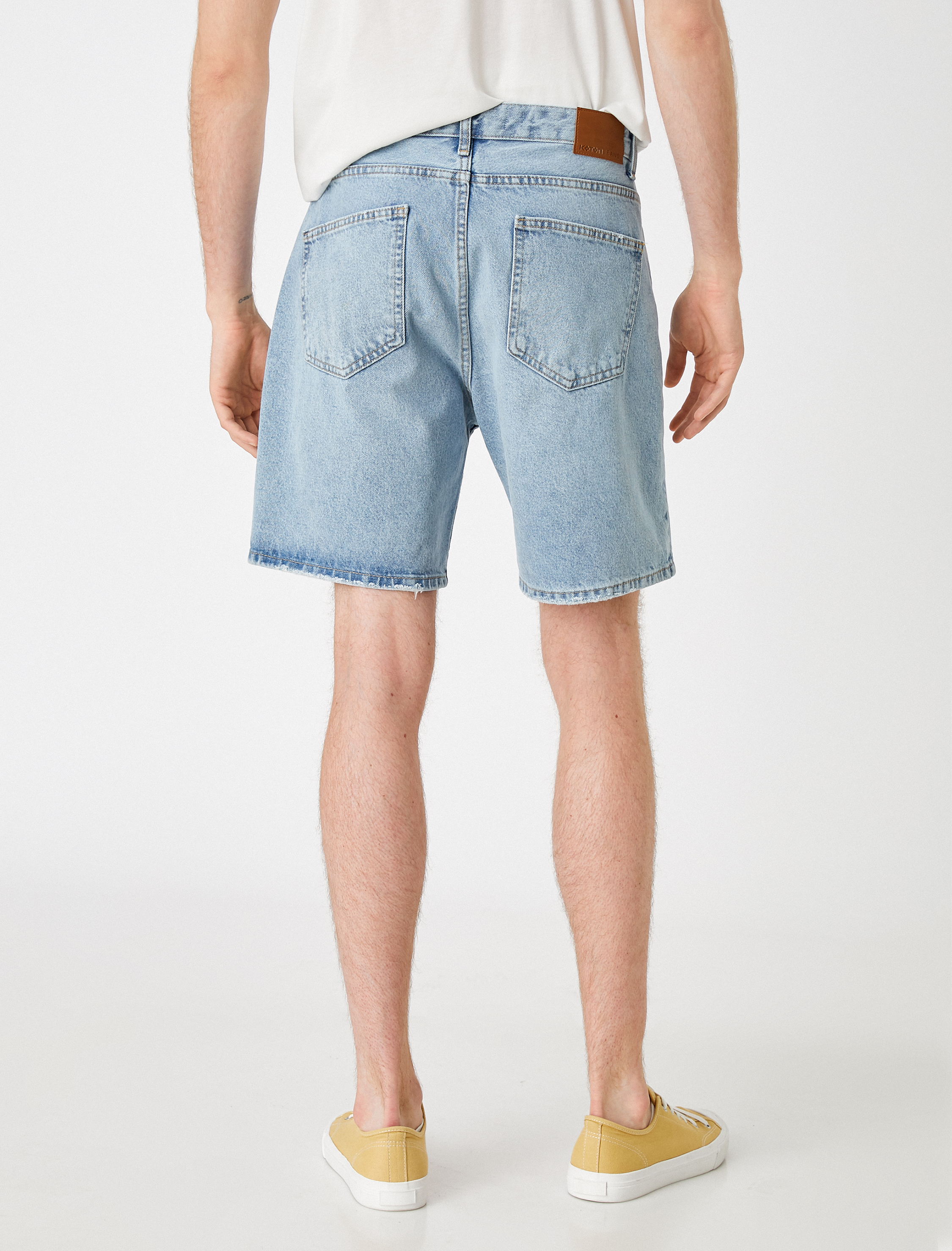   Baskılı Jean Şort