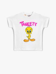 Tweety Lisanslı Pullu Payetli Tişört Pamuklu