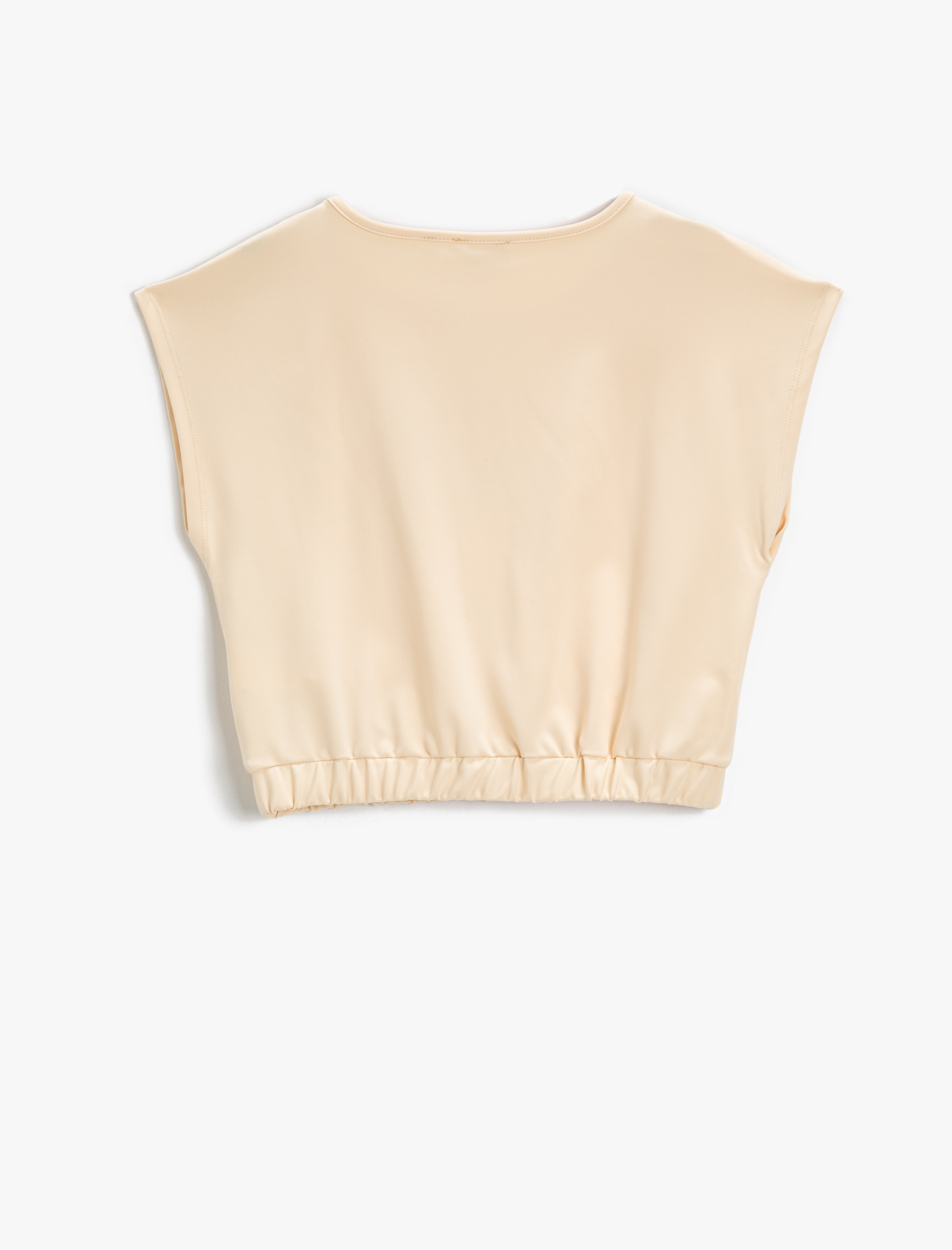  Kız Çocuk Crop Tişört Kolsuz Baskılı