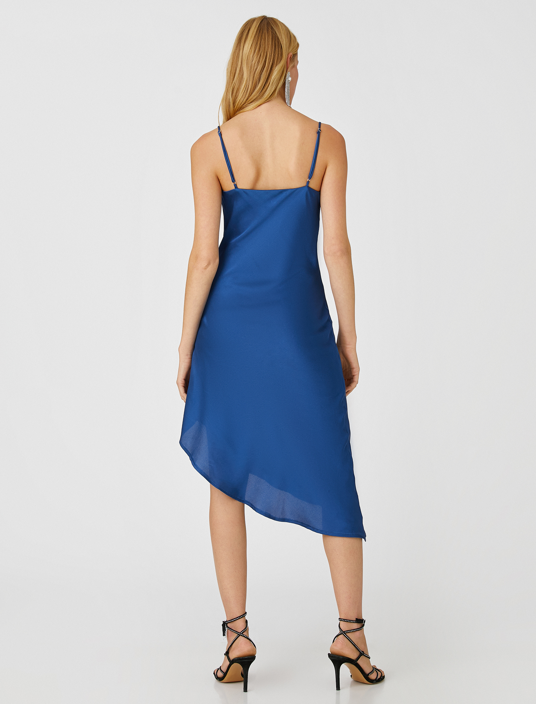   Saten Abiye Elbise Degaje Yaka