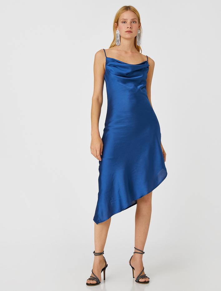  Saten Abiye Elbise Degaje Yaka