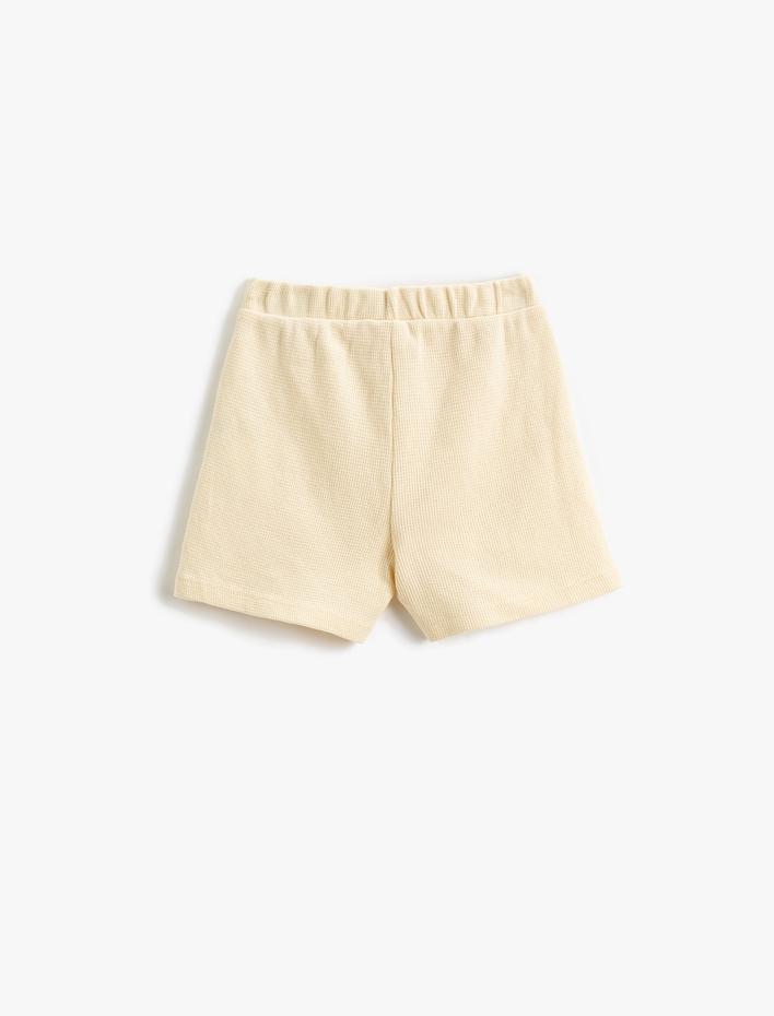 Erkek Bebek Basic Şort Dokulu Cepli Beli Lastikli