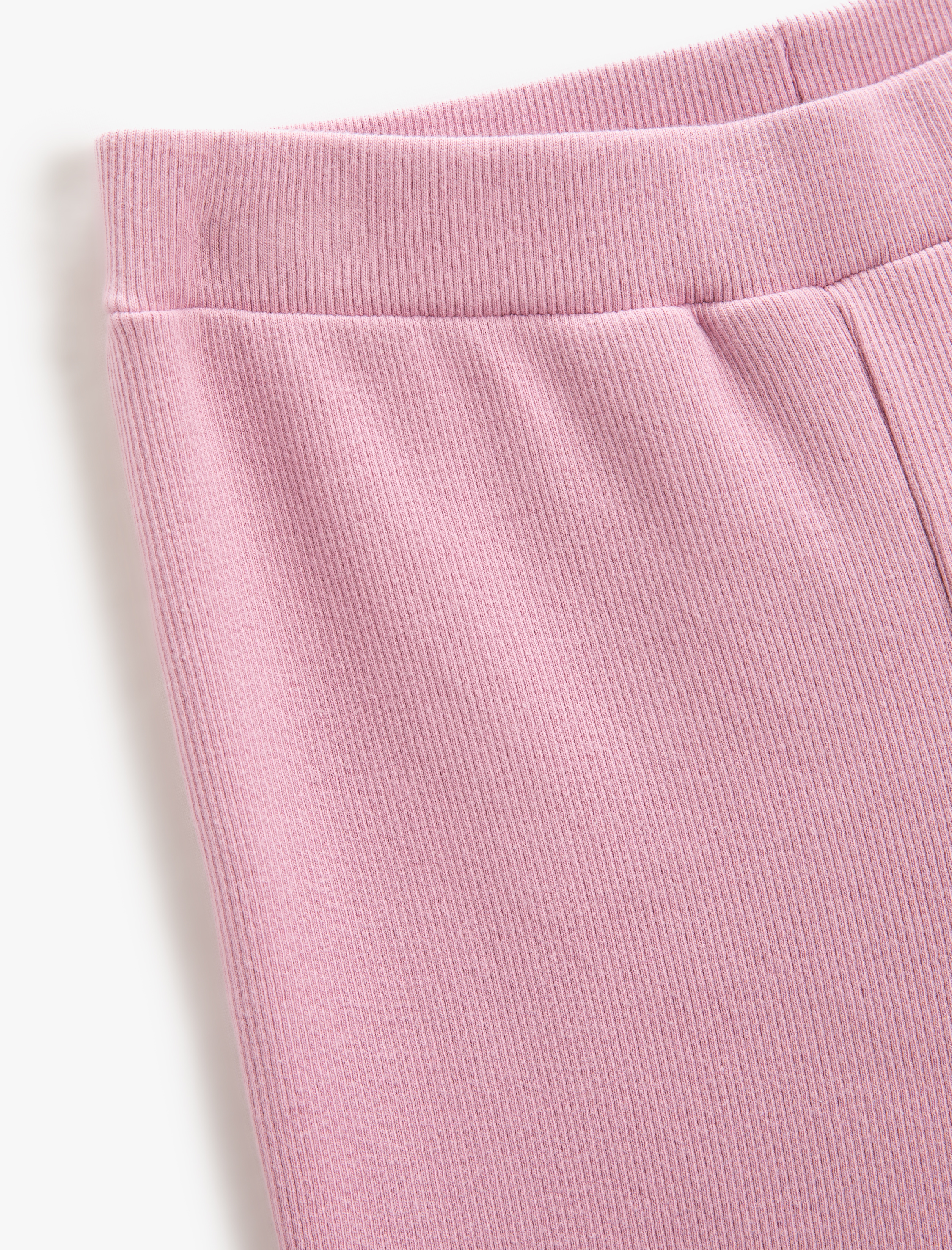  Kız Çocuk Basic İspanyol Paça Tayt Pantolon Fitilli Beli Lastikli