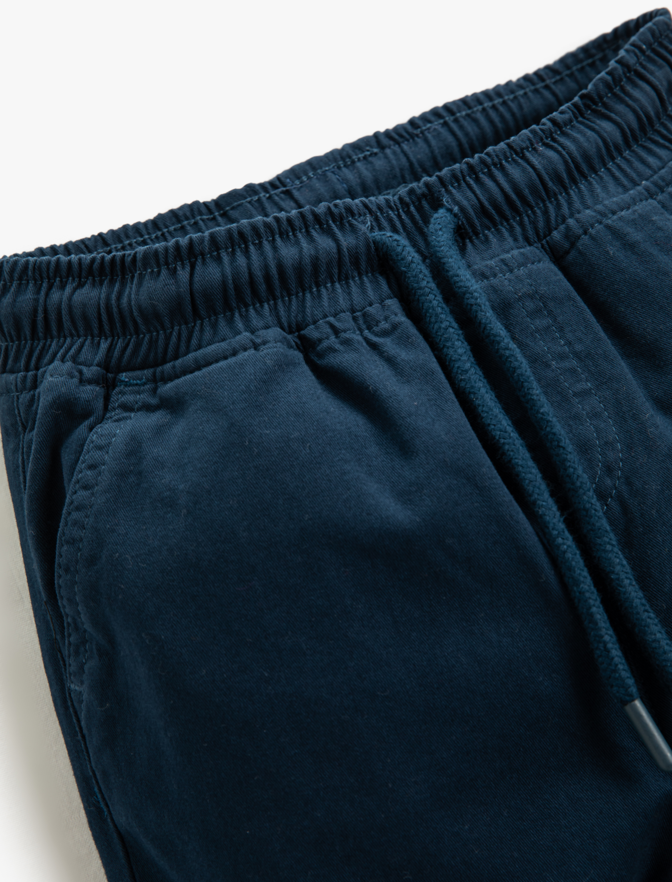  Erkek Çocuk Basic Chino Jogger Pantolon Beli Bağlamalı Pamuklu Cepli