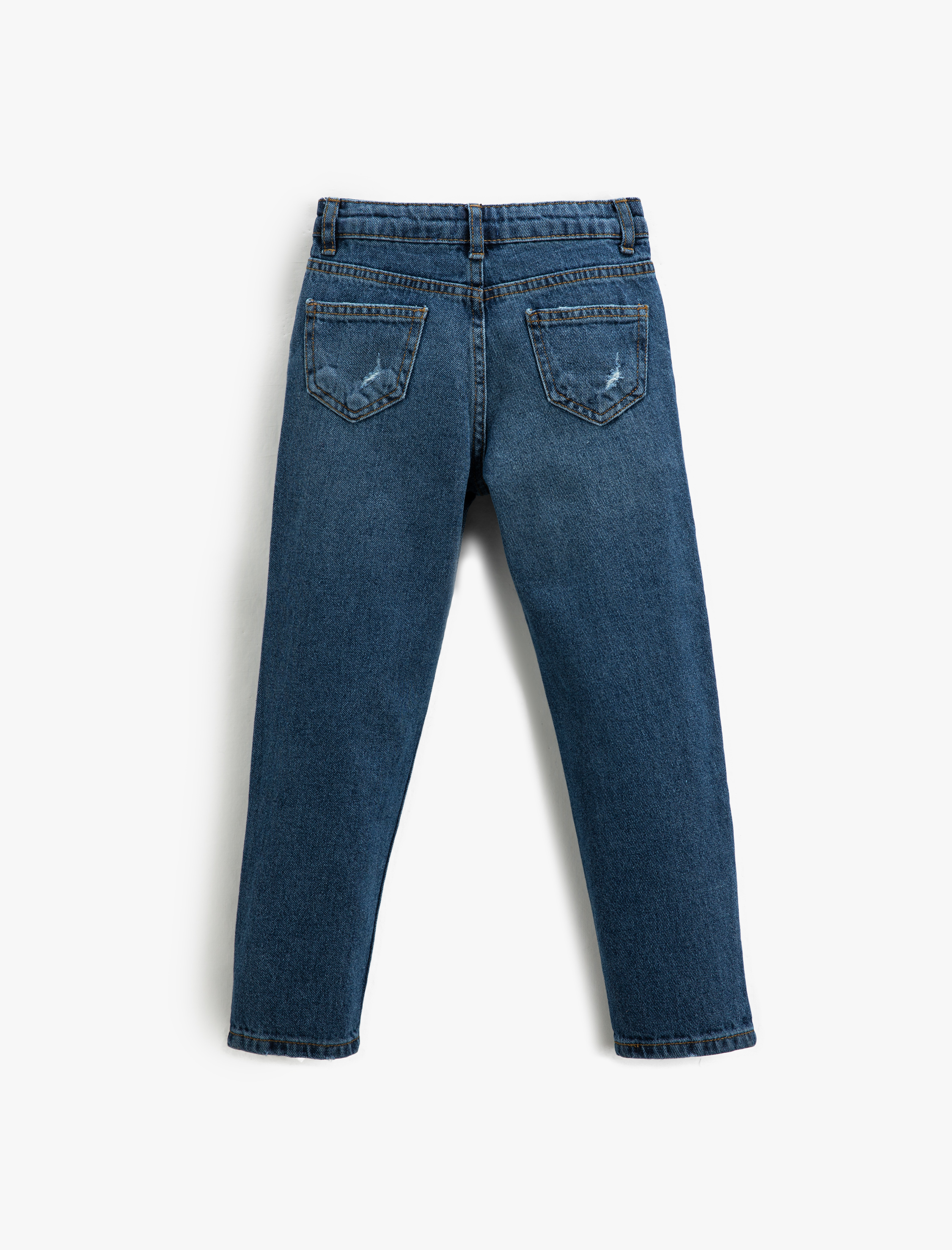  Erkek Çocuk Kot Pantolon Rahat Kesim Pamuklu - Loose Jean Beli Ayarlanabilir Lastikli