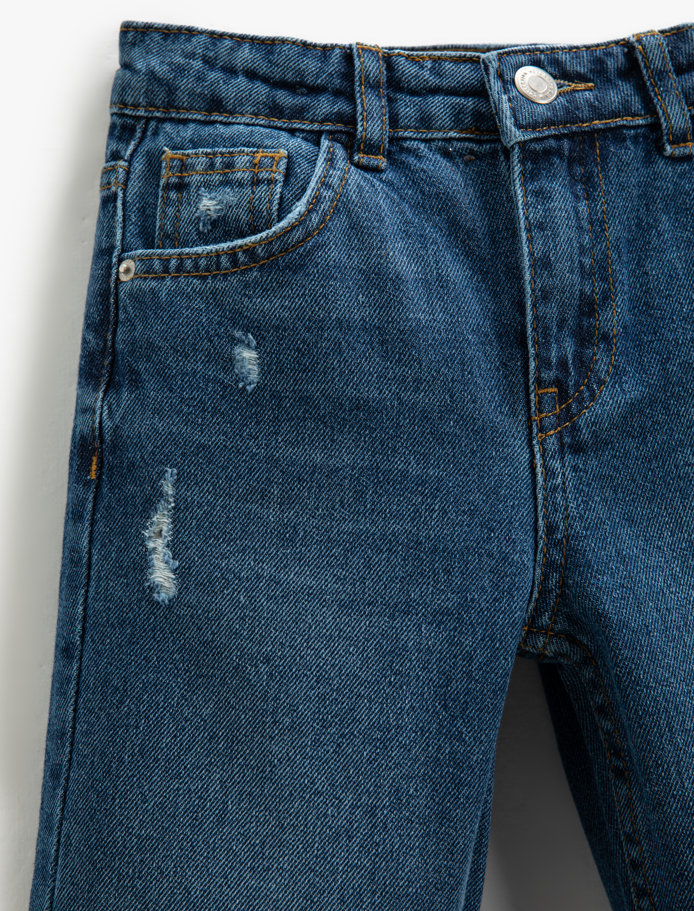  Erkek Çocuk Kot Pantolon Rahat Kesim Pamuklu - Loose Jean Beli Ayarlanabilir Lastikli