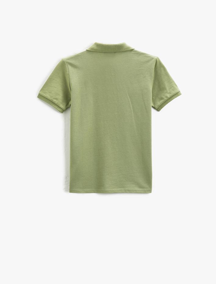 Erkek Çocuk Basic Polo Yaka Tişört Kısa Kollu Düğme Detaylı