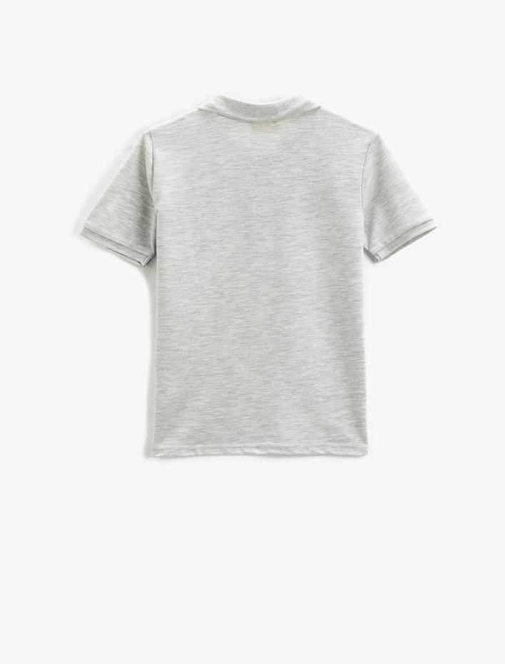 Erkek Çocuk Basic Polo Yaka Tişört Kısa Kollu Düğme Detaylı