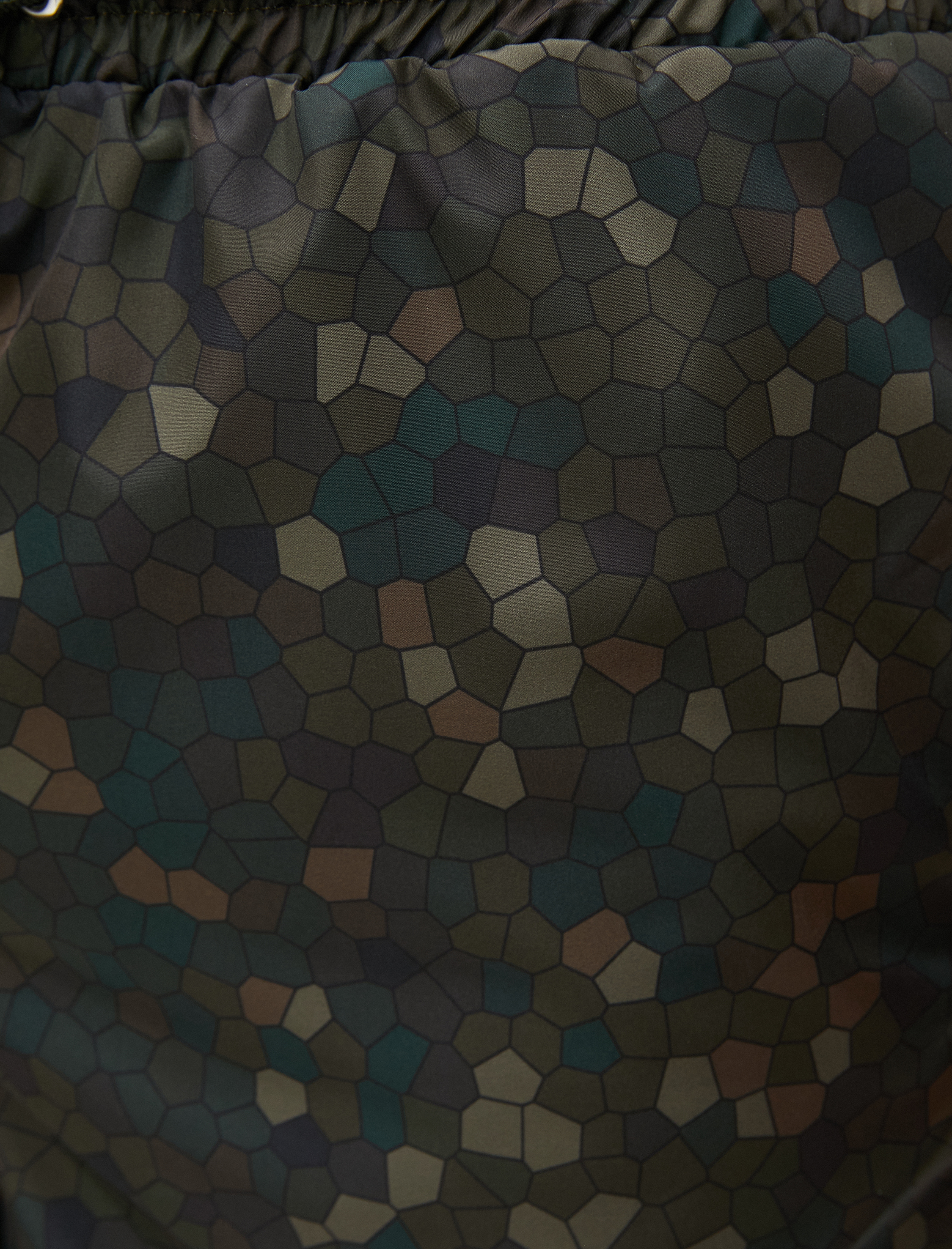   Deniz Şortu Beli Bağcıklı Geometrik Baskılı