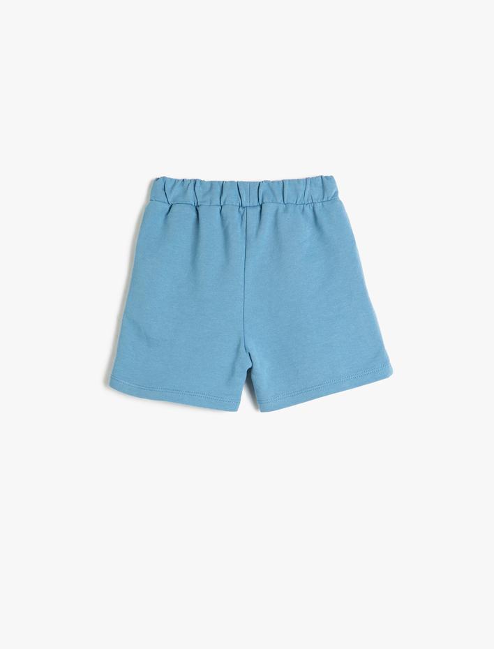 Erkek Bebek Şort Cepli Beli Bağlamalı Pamuklu