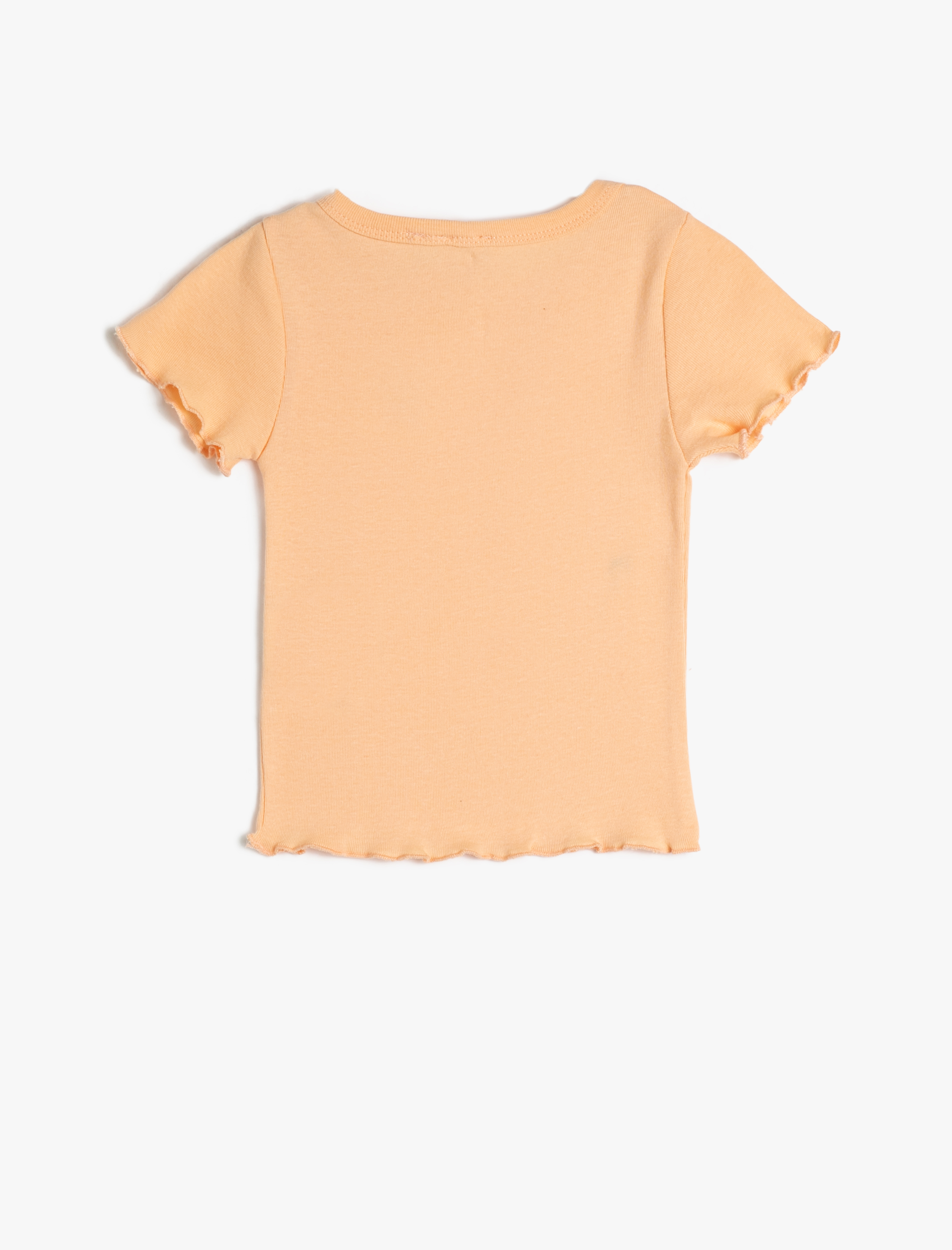  Kız Çocuk Basic Crop Tişört Kısa Kollu Bisiklet Yaka Pamuklu