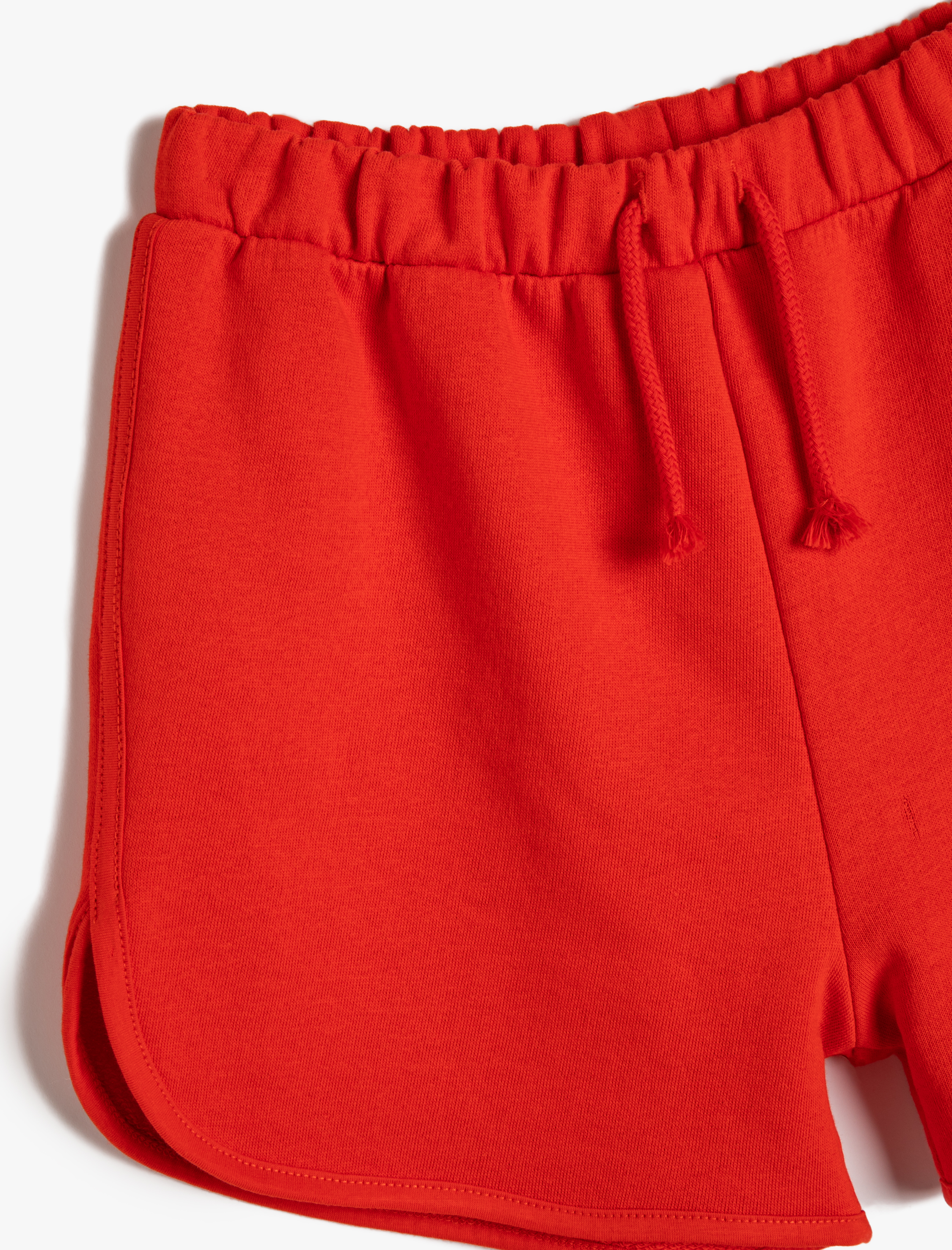  Kız Çocuk Şort Basic Beli Bağlamalı Cepli Pamuklu