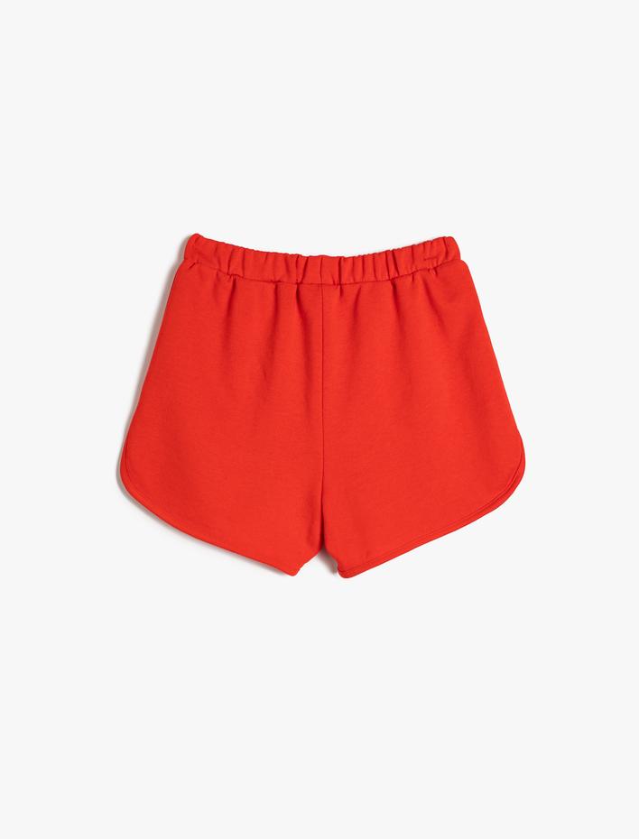 Kız Çocuk Şort Basic Beli Bağlamalı Cepli Pamuklu