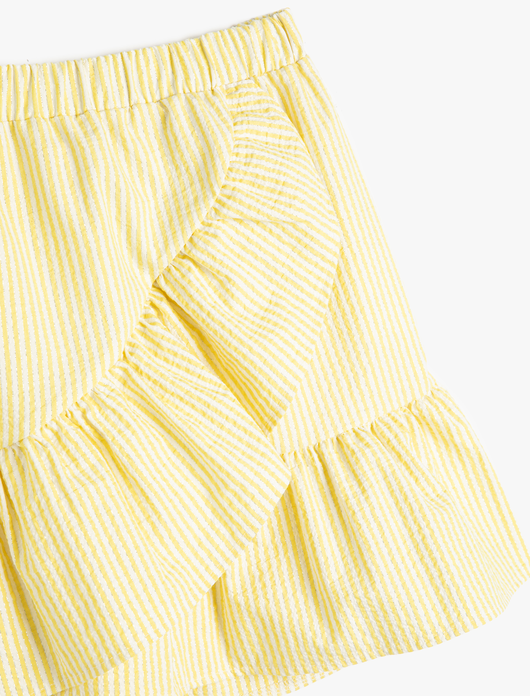  Kız Çocuk Mini Etek Fırfırlı Katlı Beli Lastikli