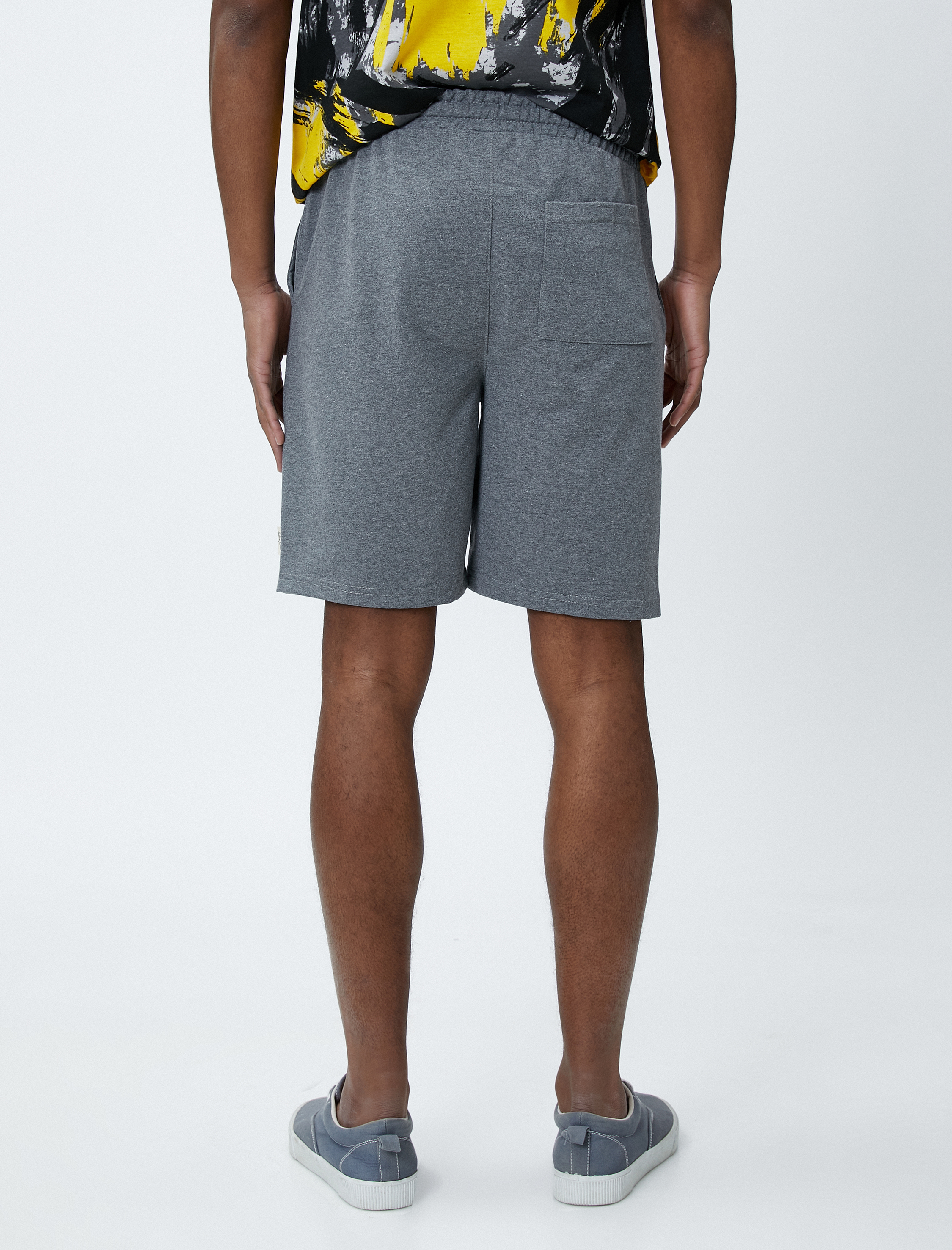   Beli Bağcıklı Şort Dar Kesim Cep Detaylı Pamuklu