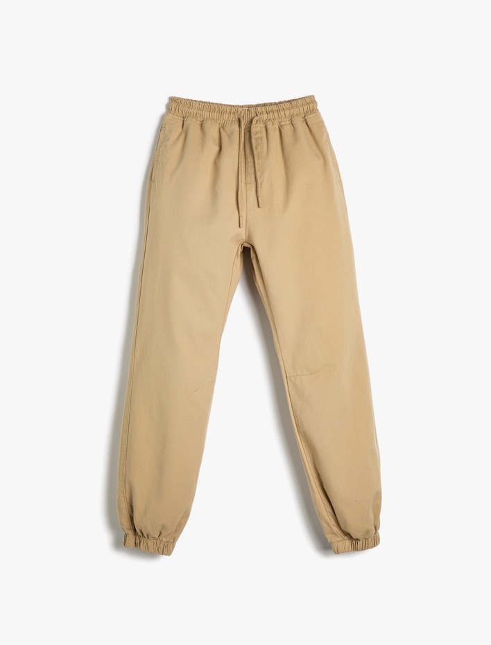 Erkek Çocuk Jogger Pantolon Basic Cepli Beli Bağlamalı Pamuklu