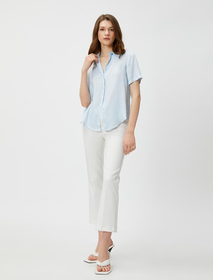  Kısa Kollu Gömlek Düğmeli