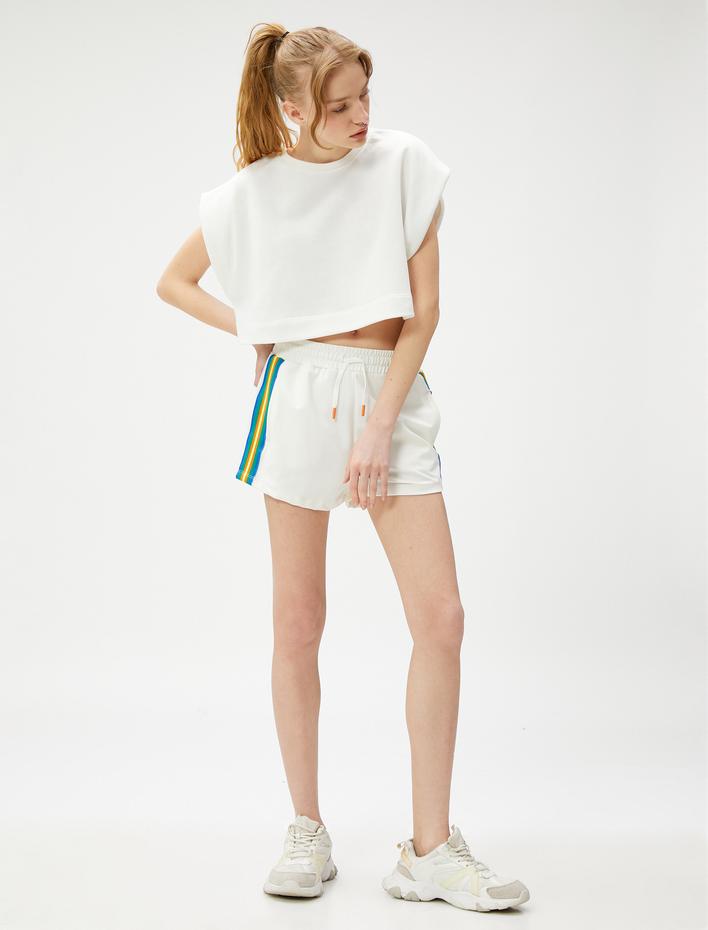  Crop Spor Tişört Düşük Kollu