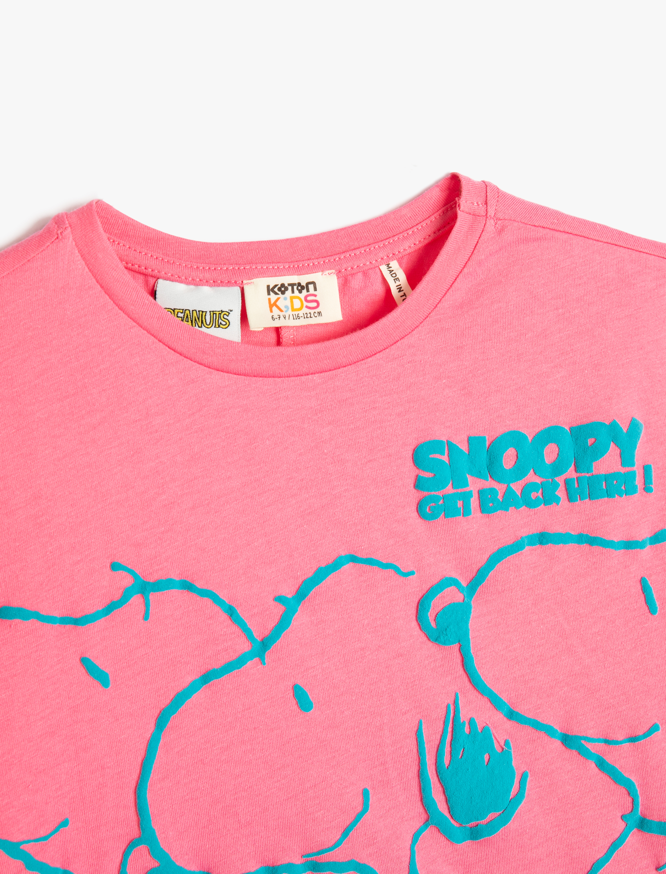  Kız Çocuk Snoopy Tişört Lisanslı Kısa Kollu Bisiklet Yaka Pamuklu