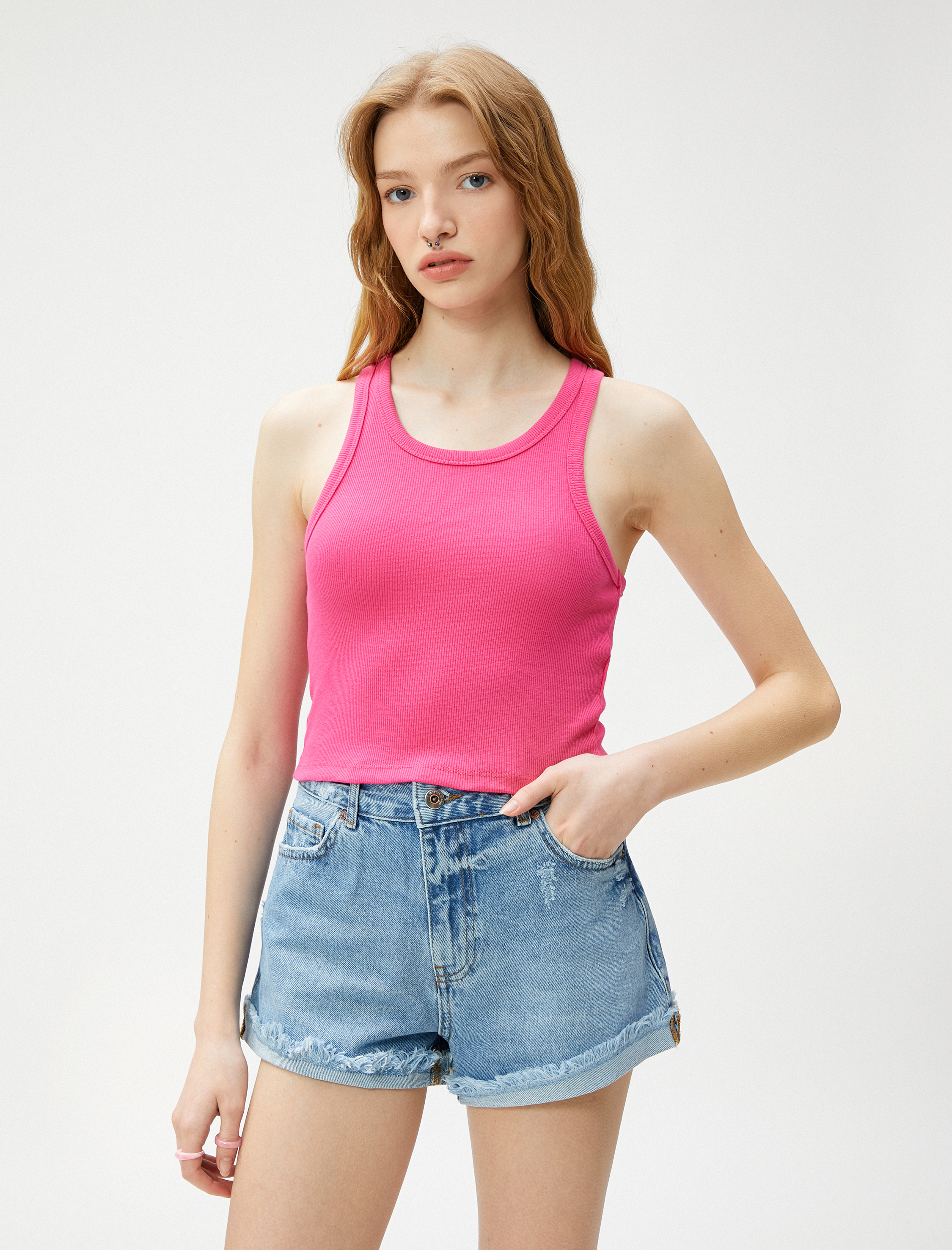   Fitilli Atlet Halter Yaka Dar Kesim Normal Boy