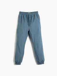 Jogger Pantolon Basic Cepli Beli Bağlamalı Pamuklu