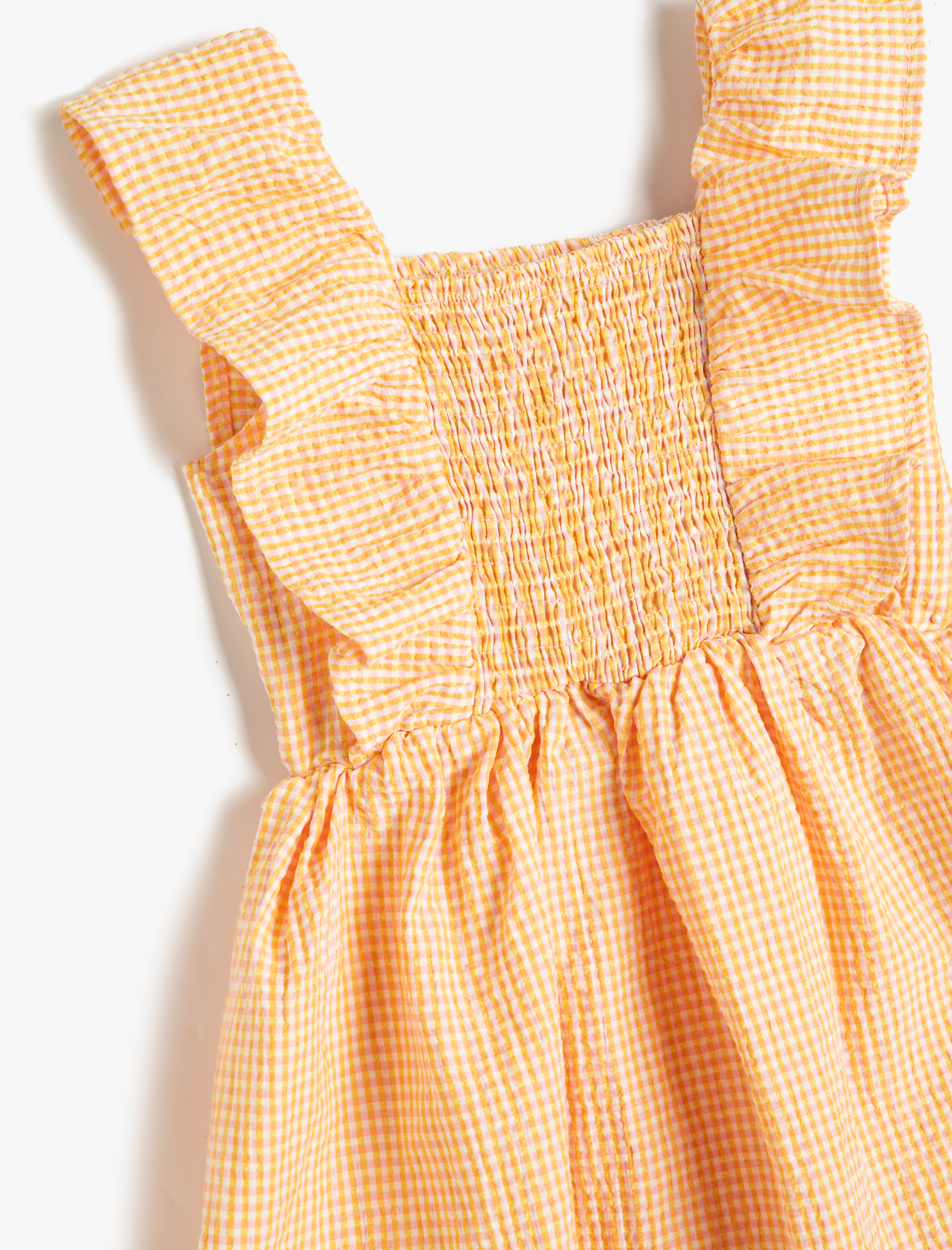 Kız Bebek Elbise Fırfırlı Gipe Detaylı Pötikareli