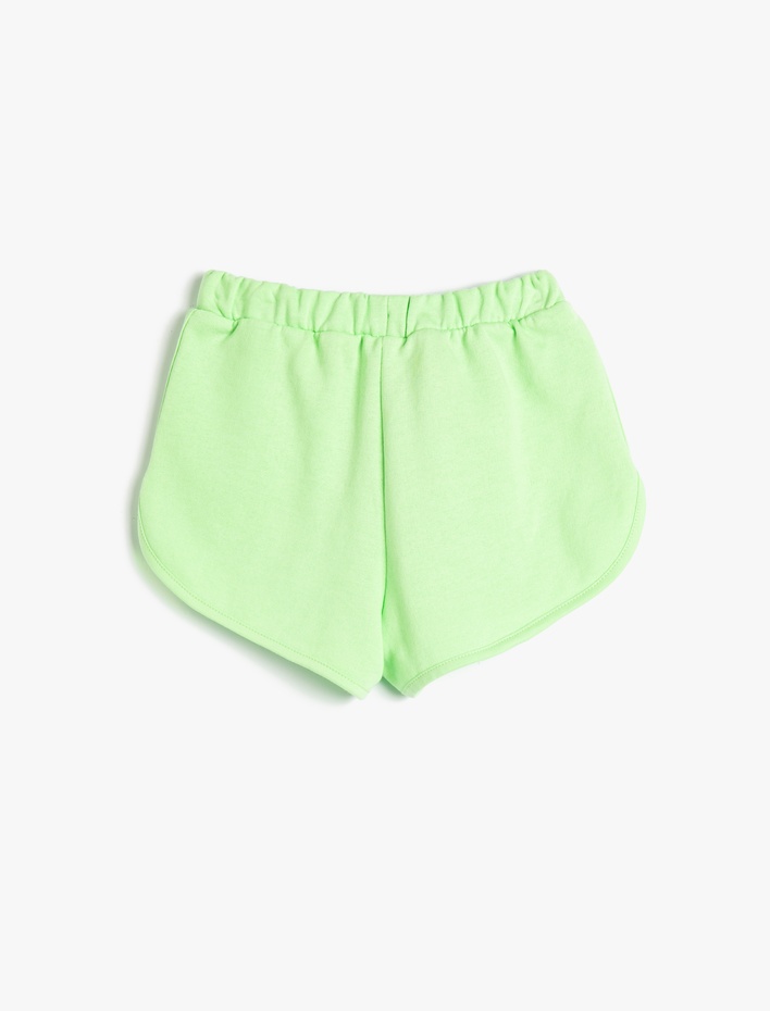 Kız Çocuk Şort Basic Beli Bağlamalı Cepli Pamuklu