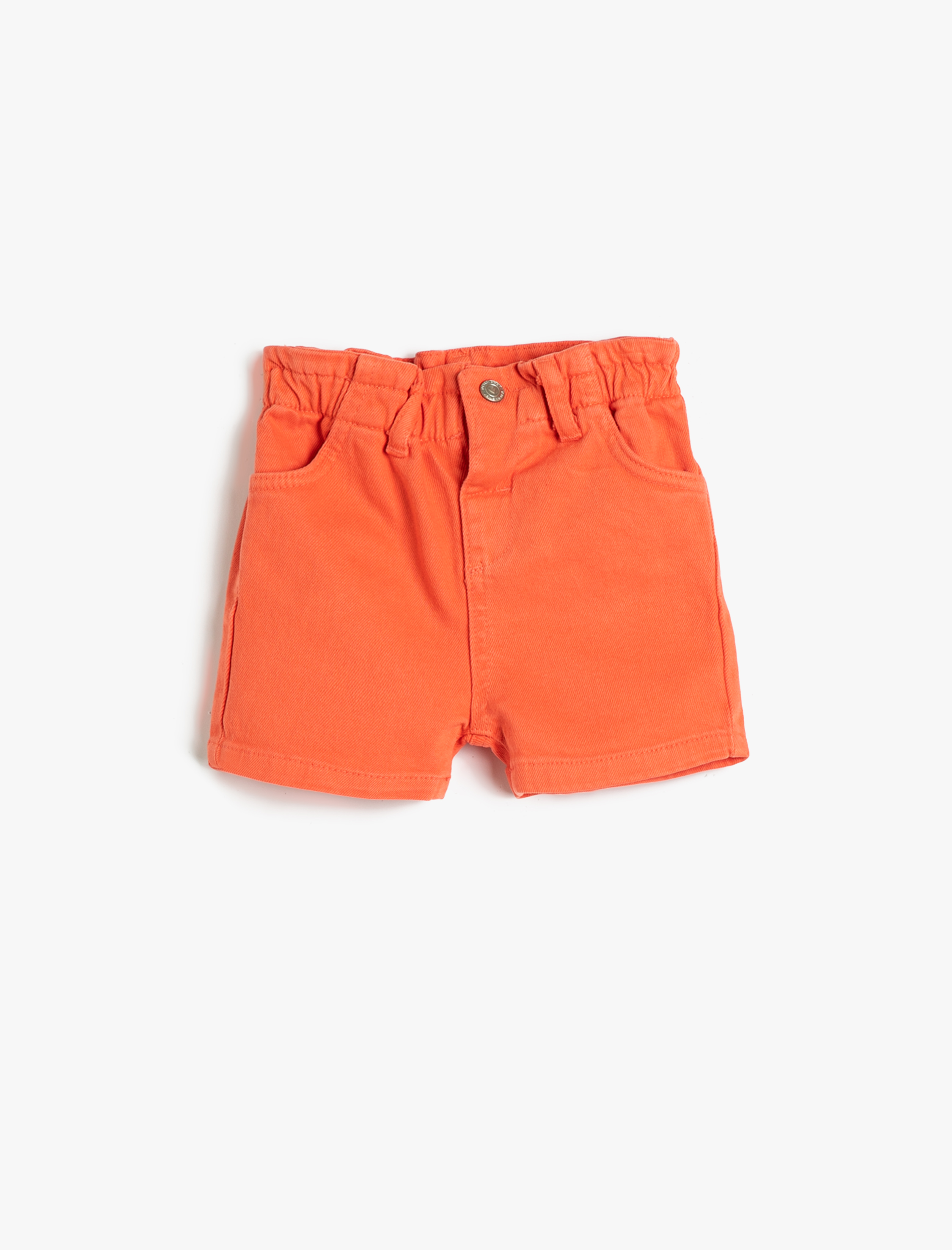  Kız Bebek Şort Cepli Beli Lastikli Pamuklu