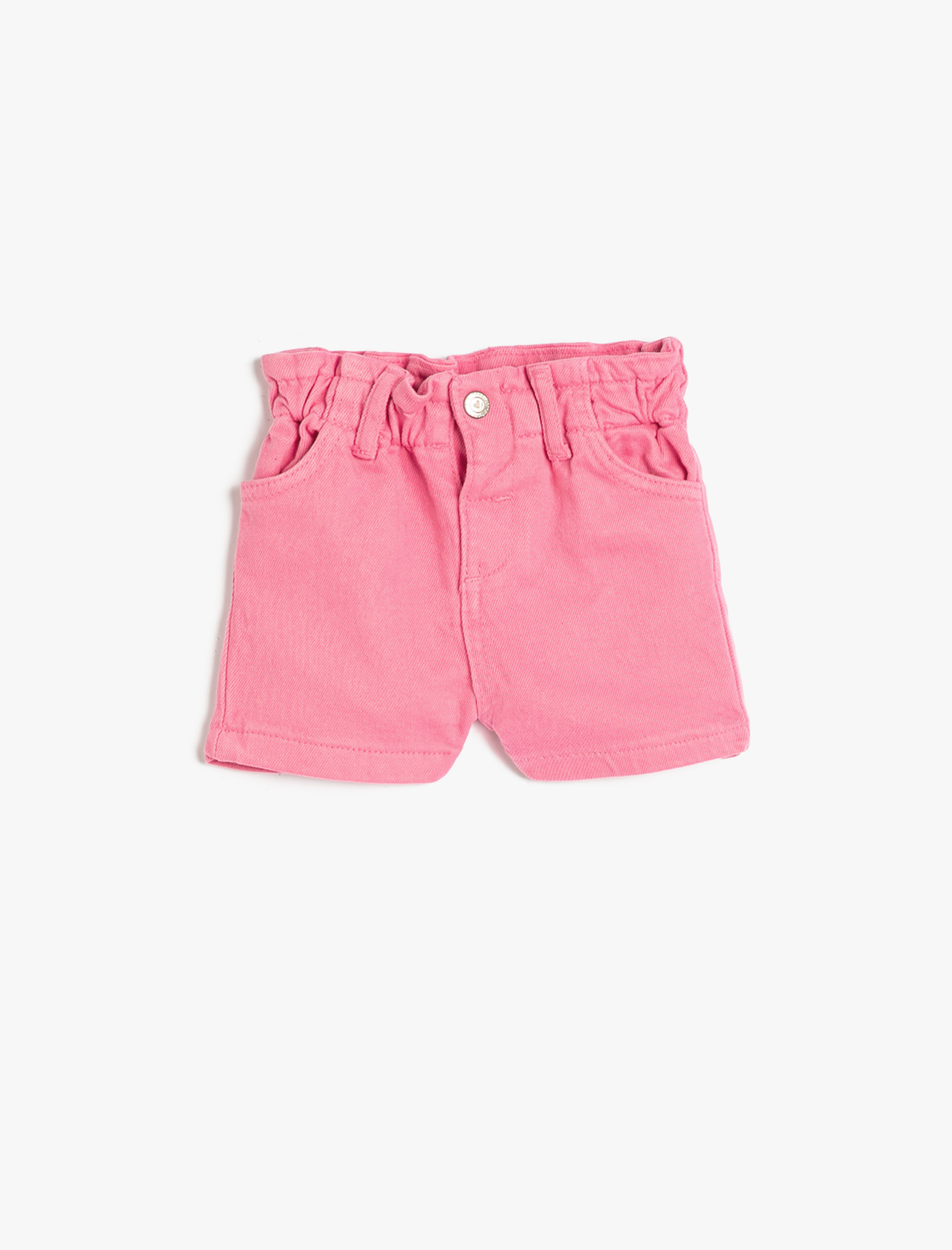 Kız Bebek Şort Cepli Beli Lastikli Pamuklu
