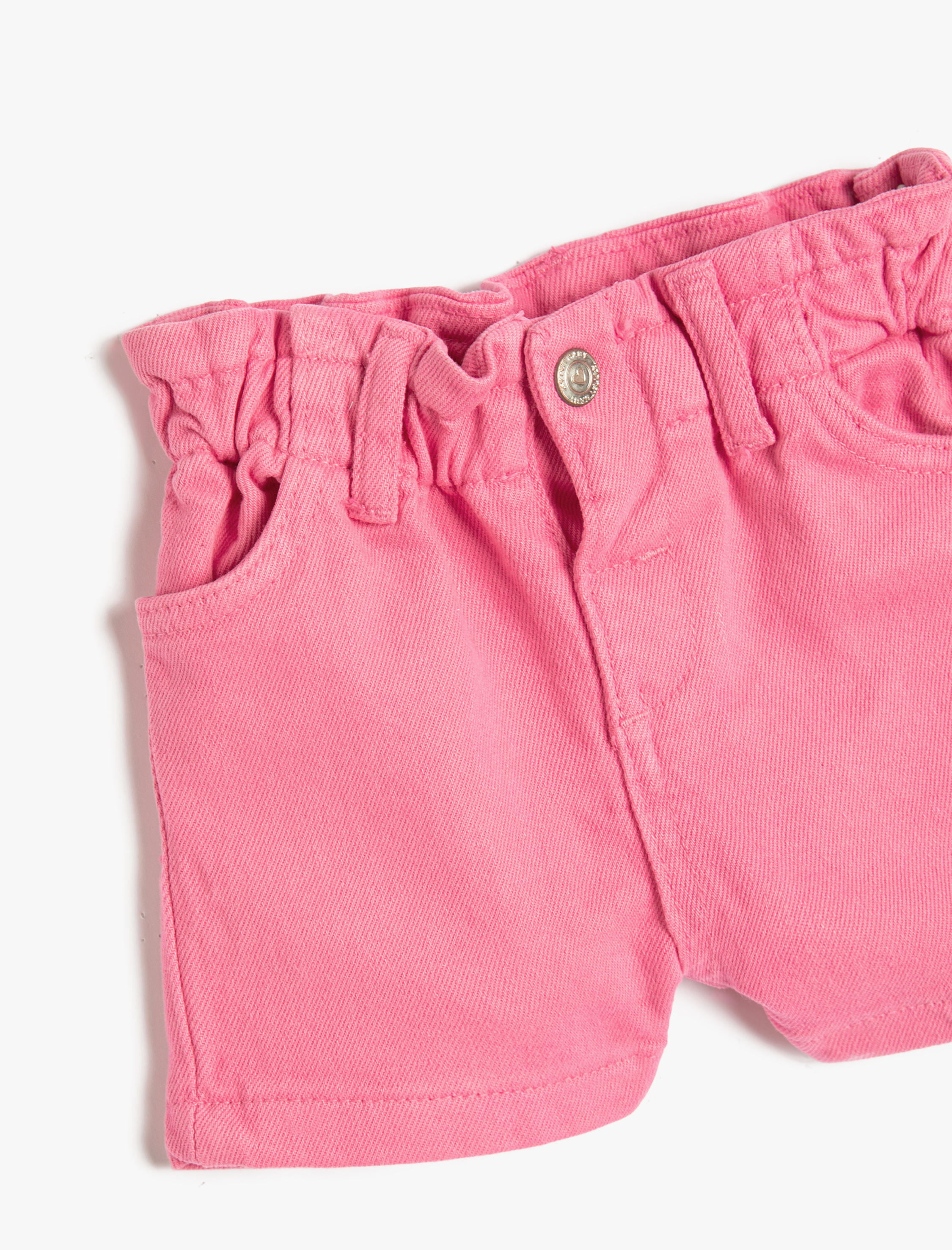 Kız Bebek Şort Cepli Beli Lastikli Pamuklu