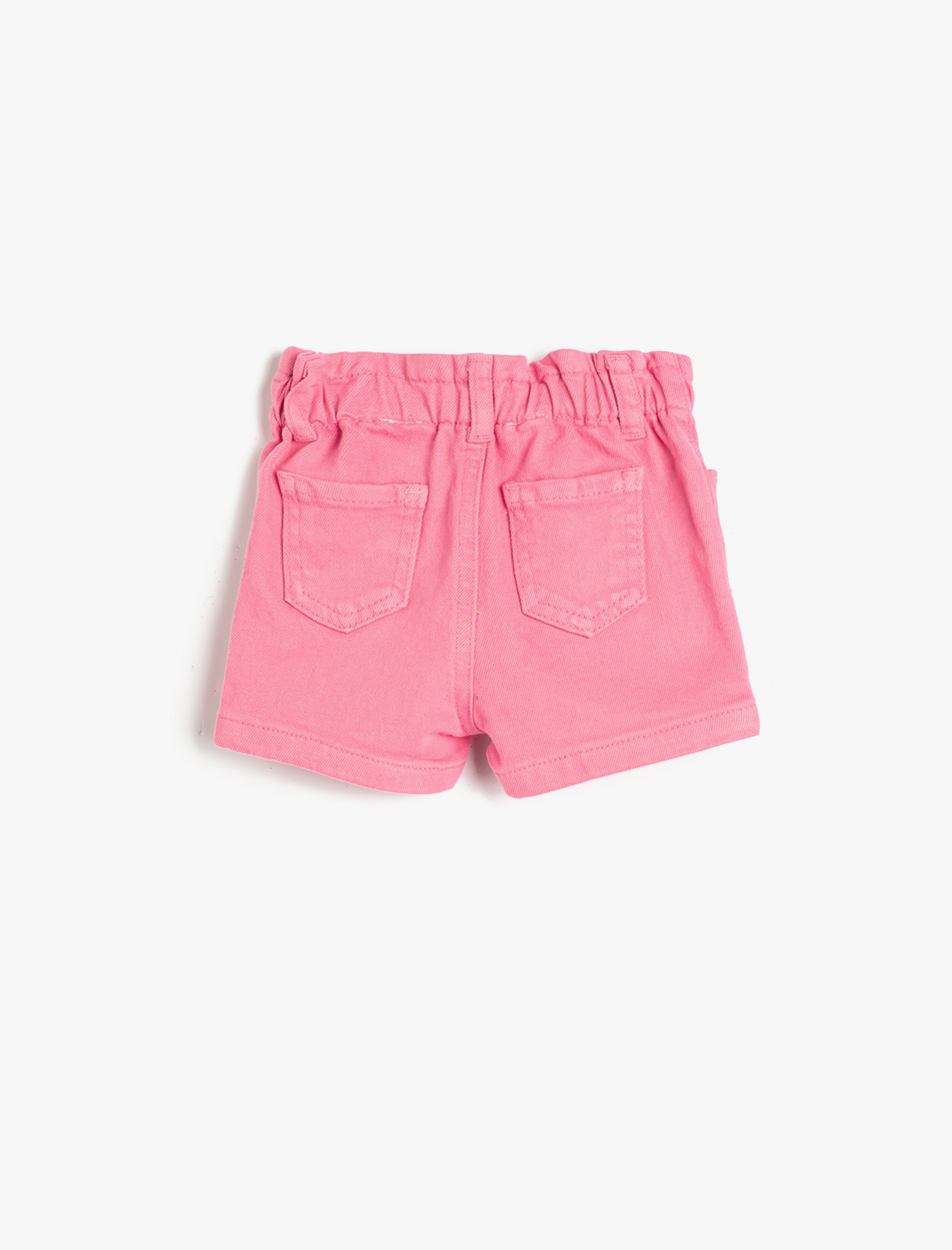 Kız Bebek Şort Cepli Beli Lastikli Pamuklu