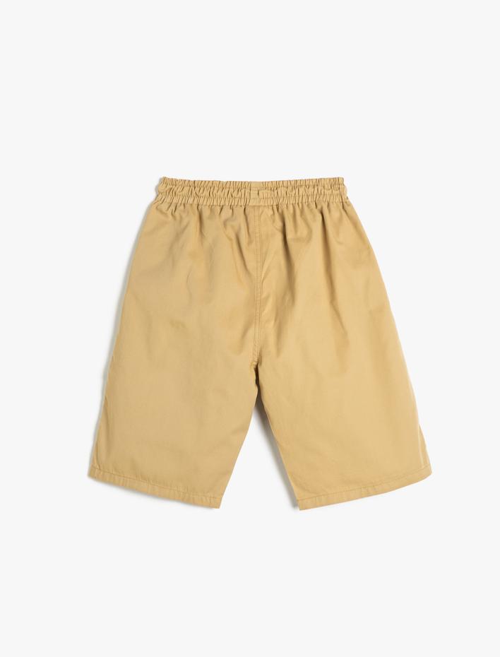 Erkek Çocuk Kanvas Şort Cepli Beli Bağlamalı Pamuklu