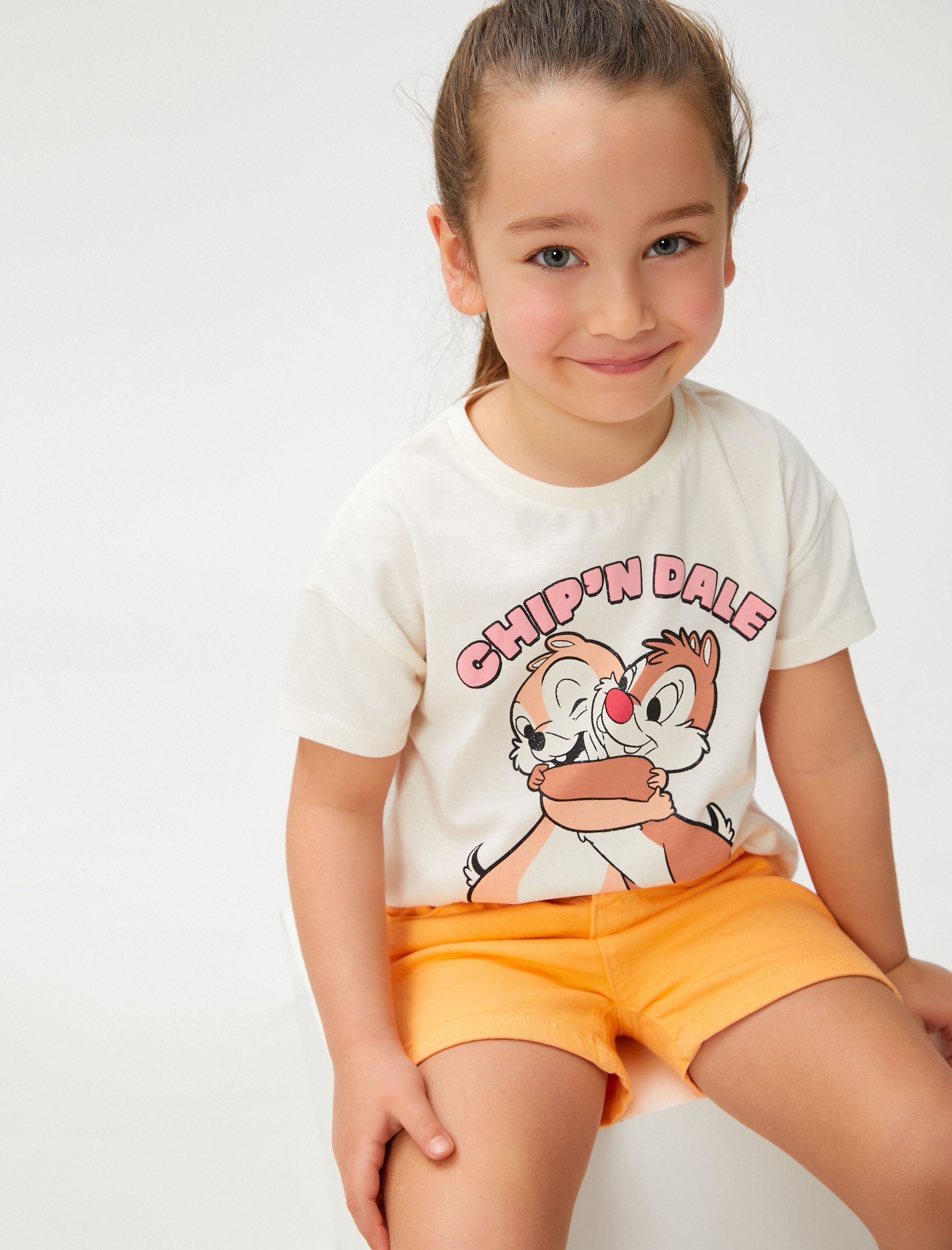  Kız Bebek Şort Cepli Beli Lastikli Pamuklu