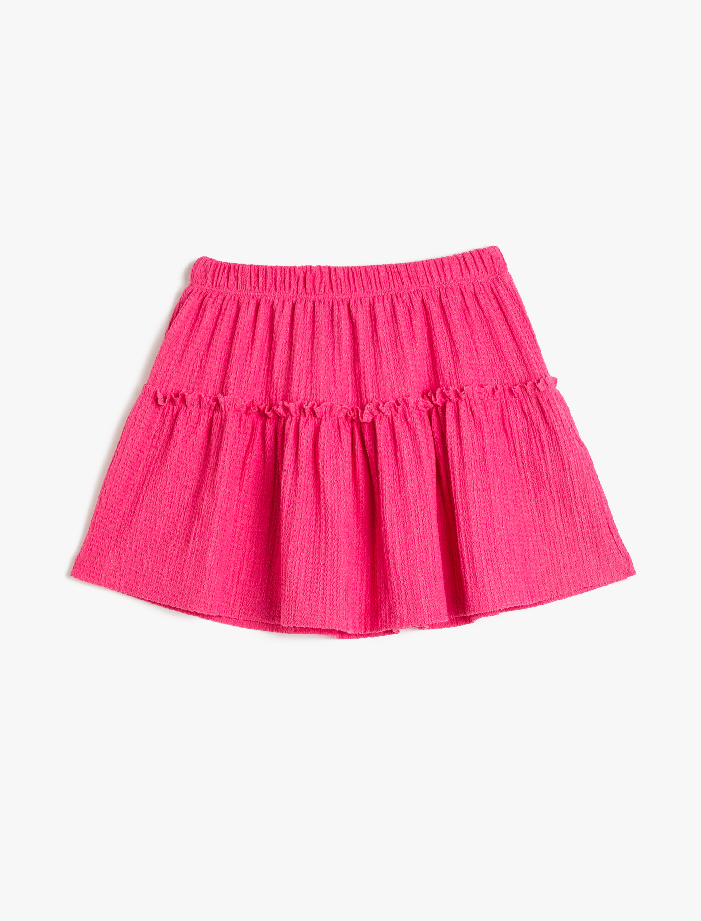  Kız Çocuk Mini Etek Katlı Beli Lastikli