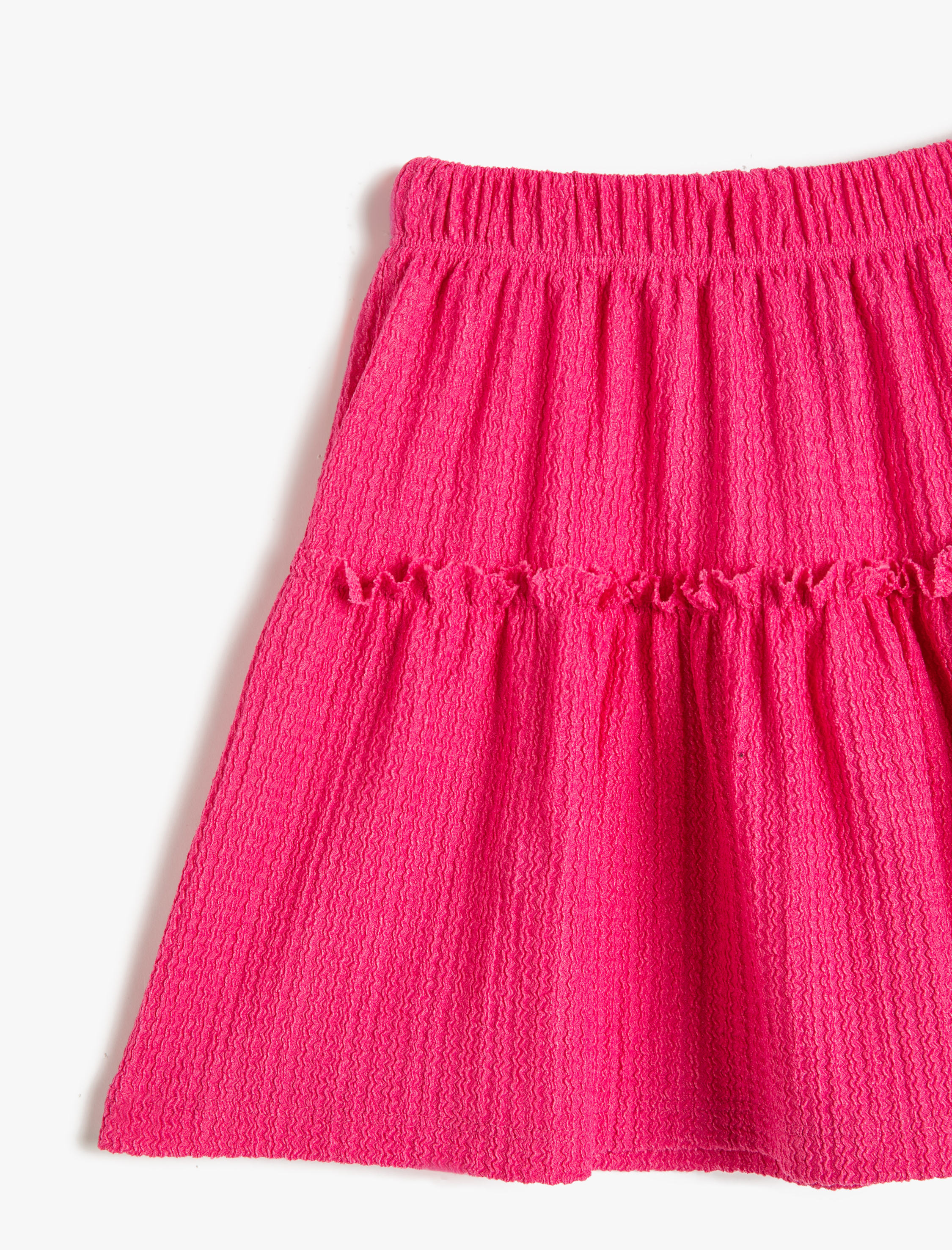  Kız Çocuk Mini Etek Katlı Beli Lastikli