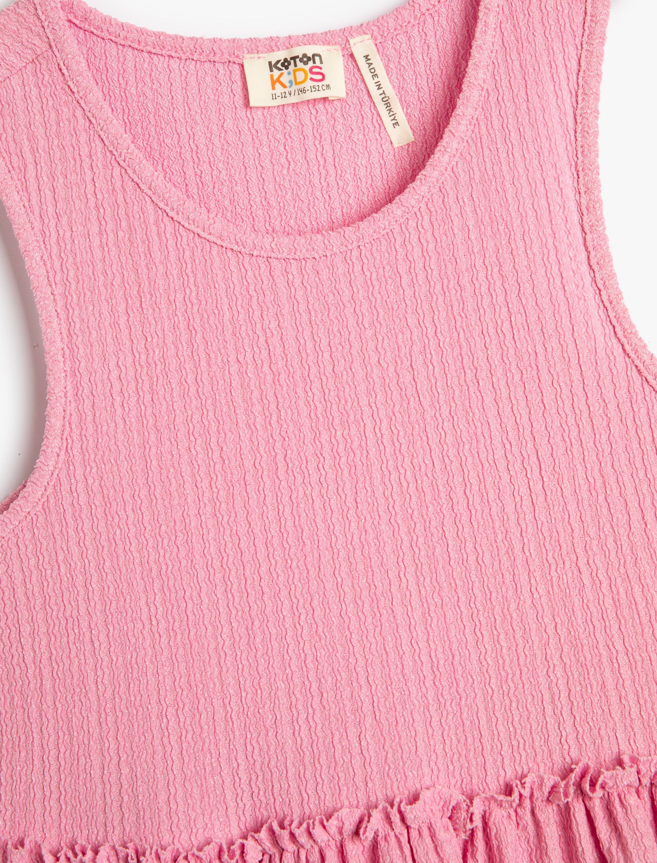  Kız Çocuk Elbise Midi Boy Halter Yaka Kolsuz Rahat Kesim