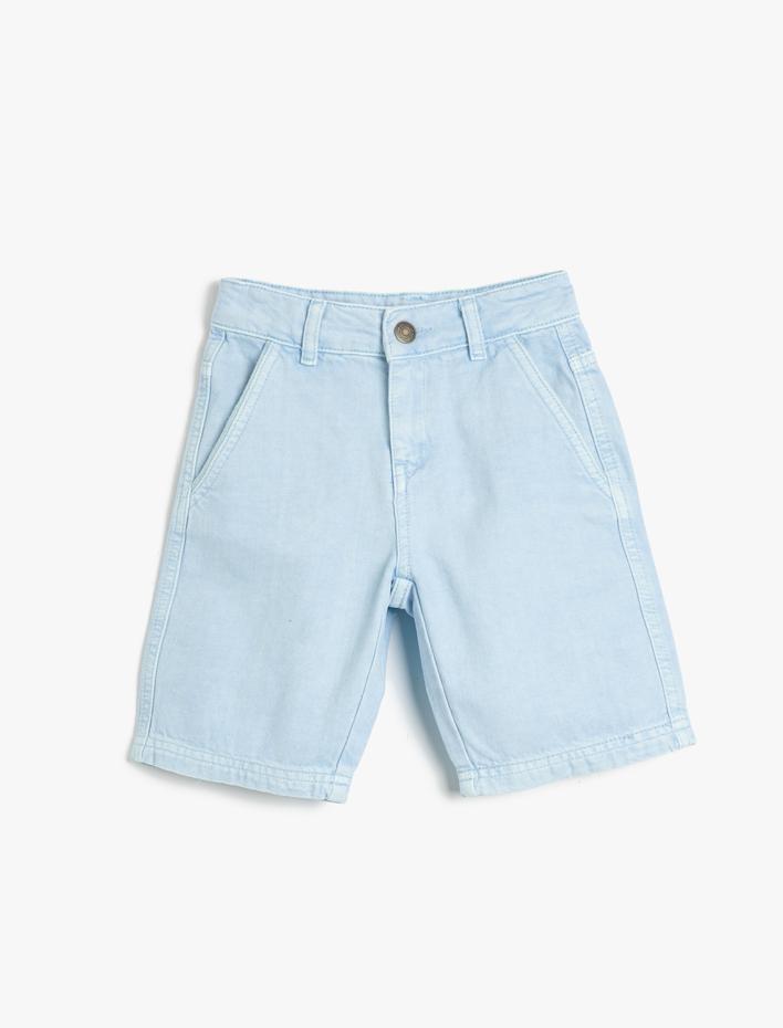 Erkek Çocuk Kot Şort Cepli Pamuklu
