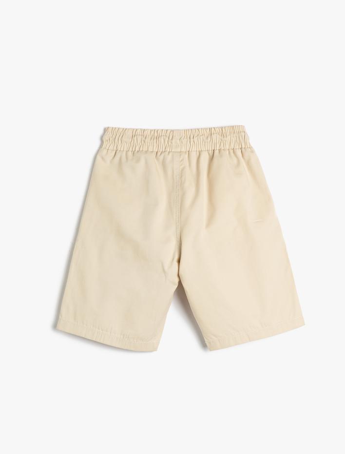 Erkek Çocuk Kanvas Şort Cepli Beli Bağlamalı Pamuklu