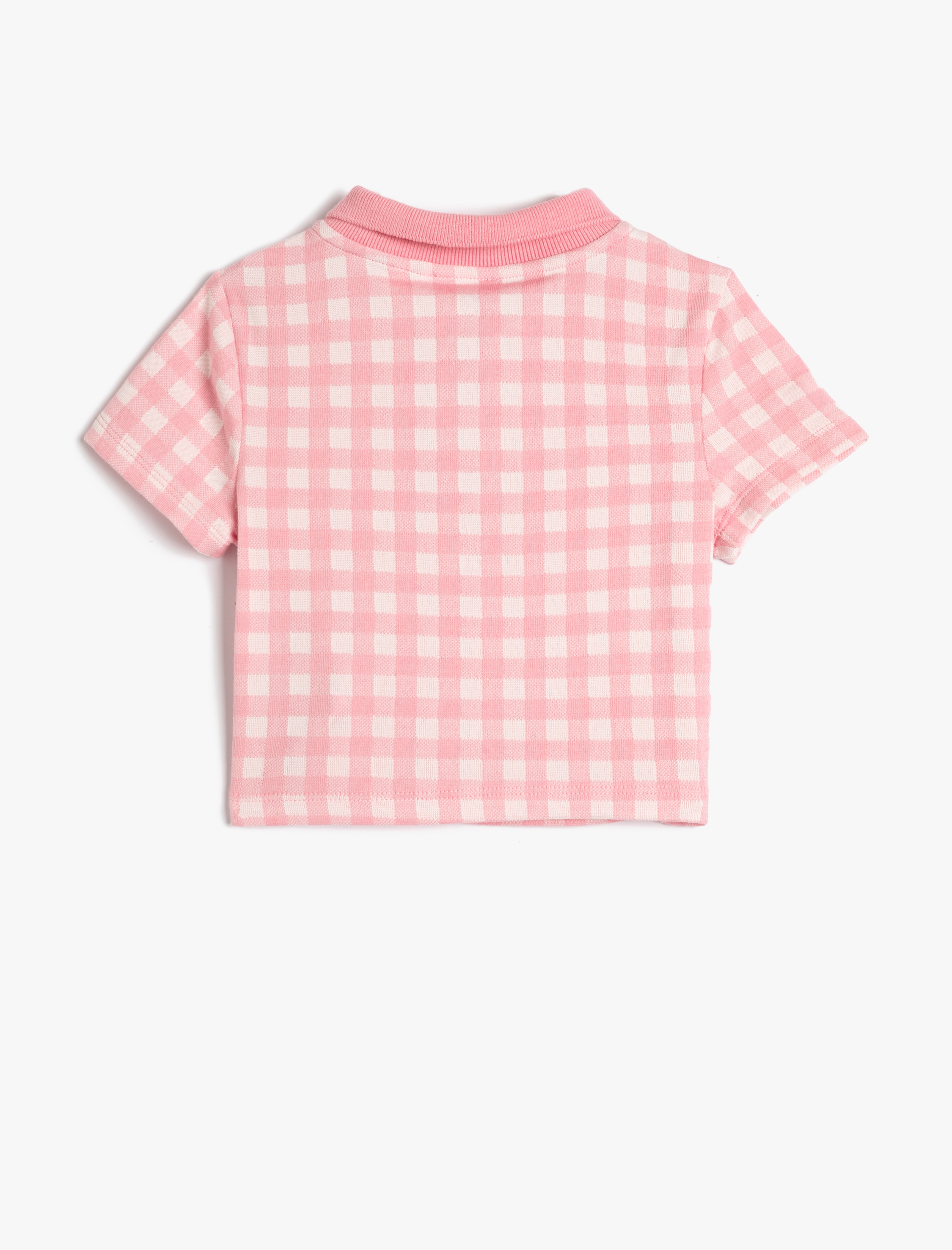  Kız Çocuk Polo Tişört Crop Kısa Kollu Düğme Detaylı Dar Kalıp