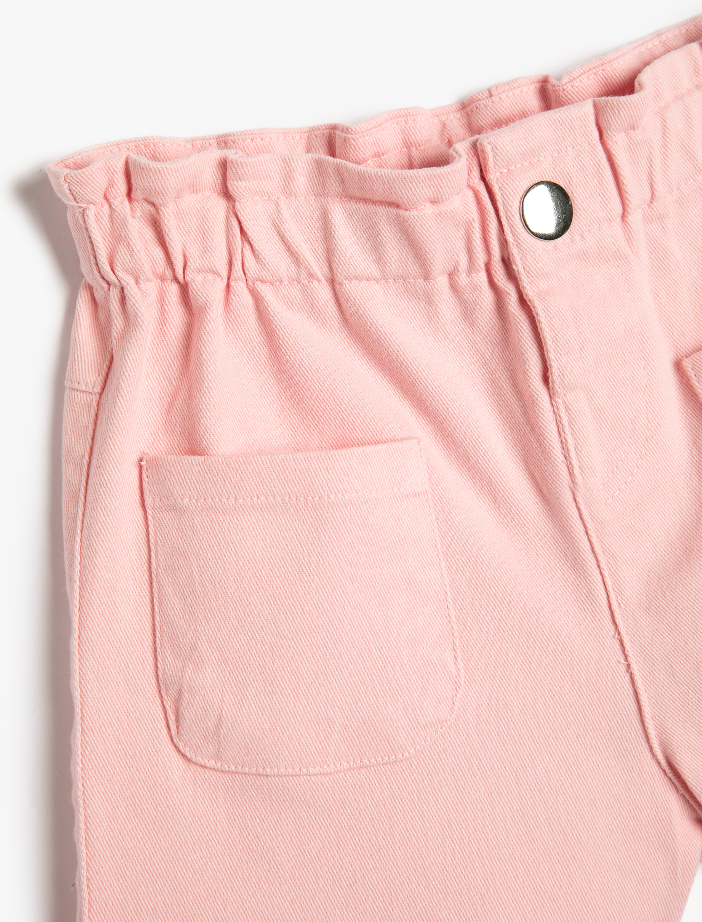  Kız Bebek Şort Beli Lastikli Pamuklu Çıt Çıt Düğme Kapamalı