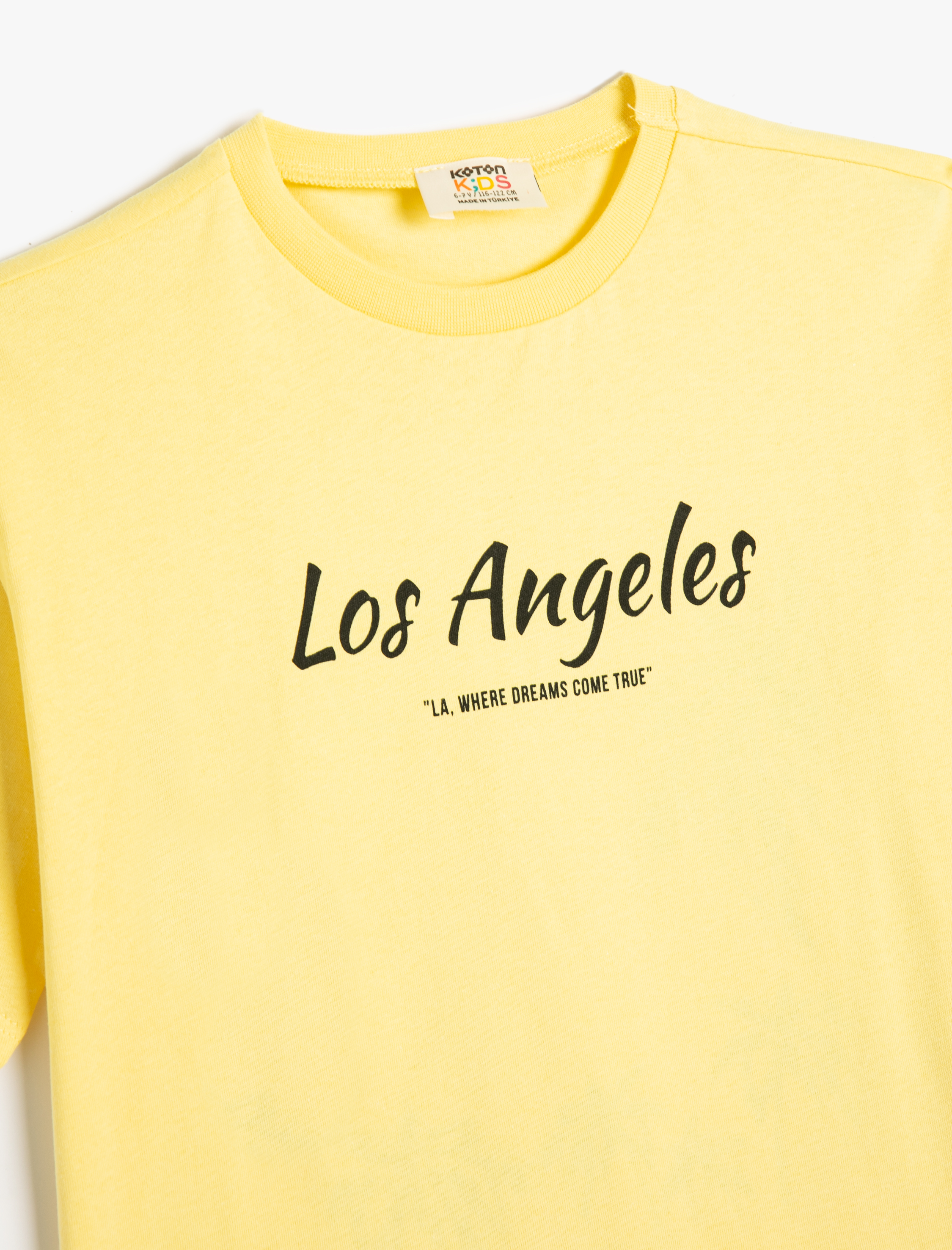  Erkek Çocuk Tişört Los Angeles Temalı Arkası Baskılı Kısa Kollu Bisiklet Yaka Pamuklu