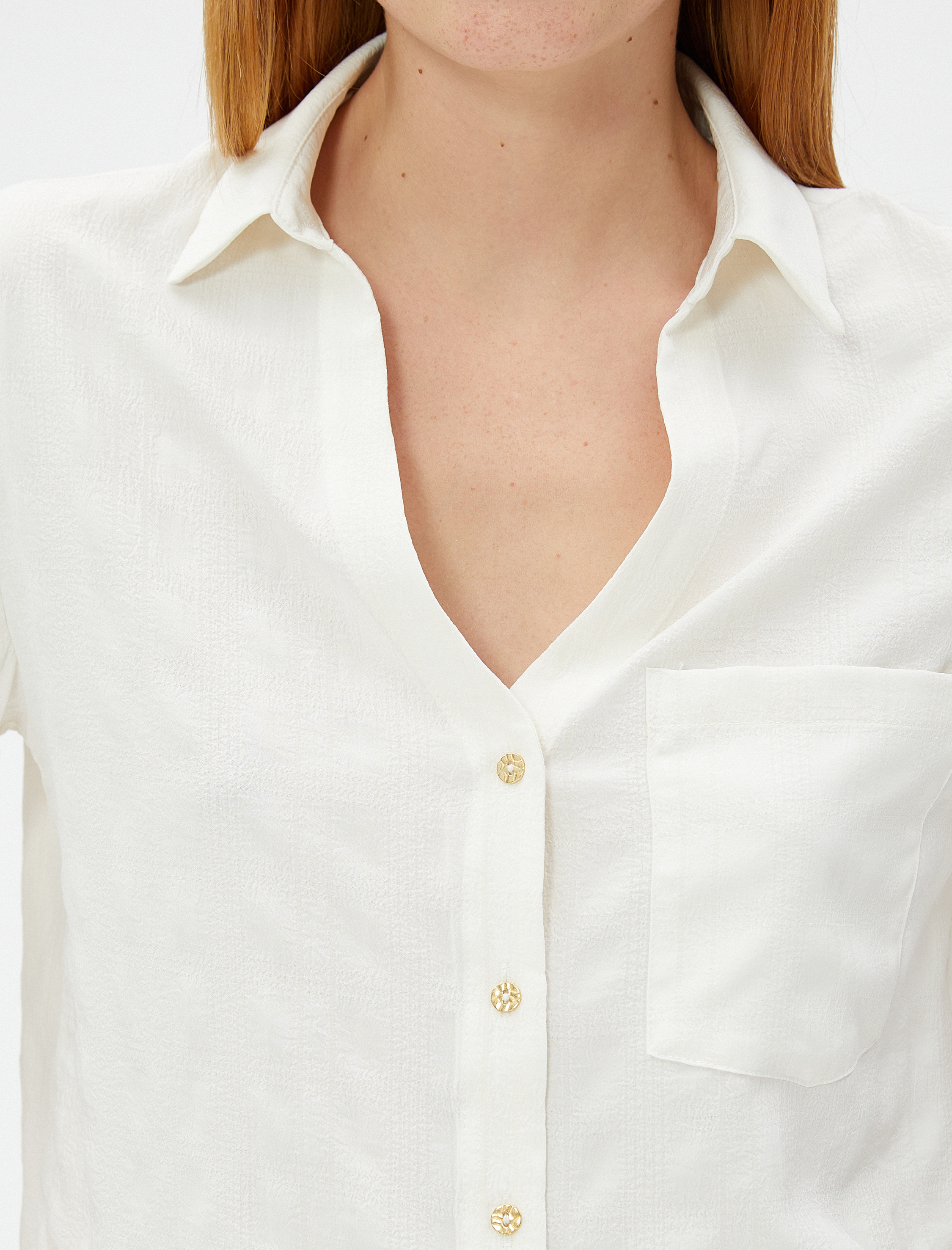   Crop Gömlek Kısa Kollu Cepli