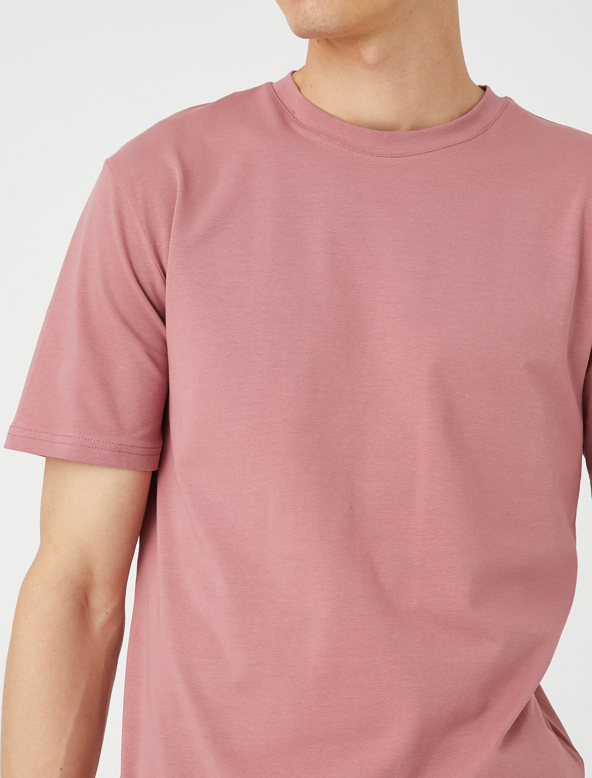   Basic Tişört Kısa Kollu Bisiklet Yaka Dar Kesim